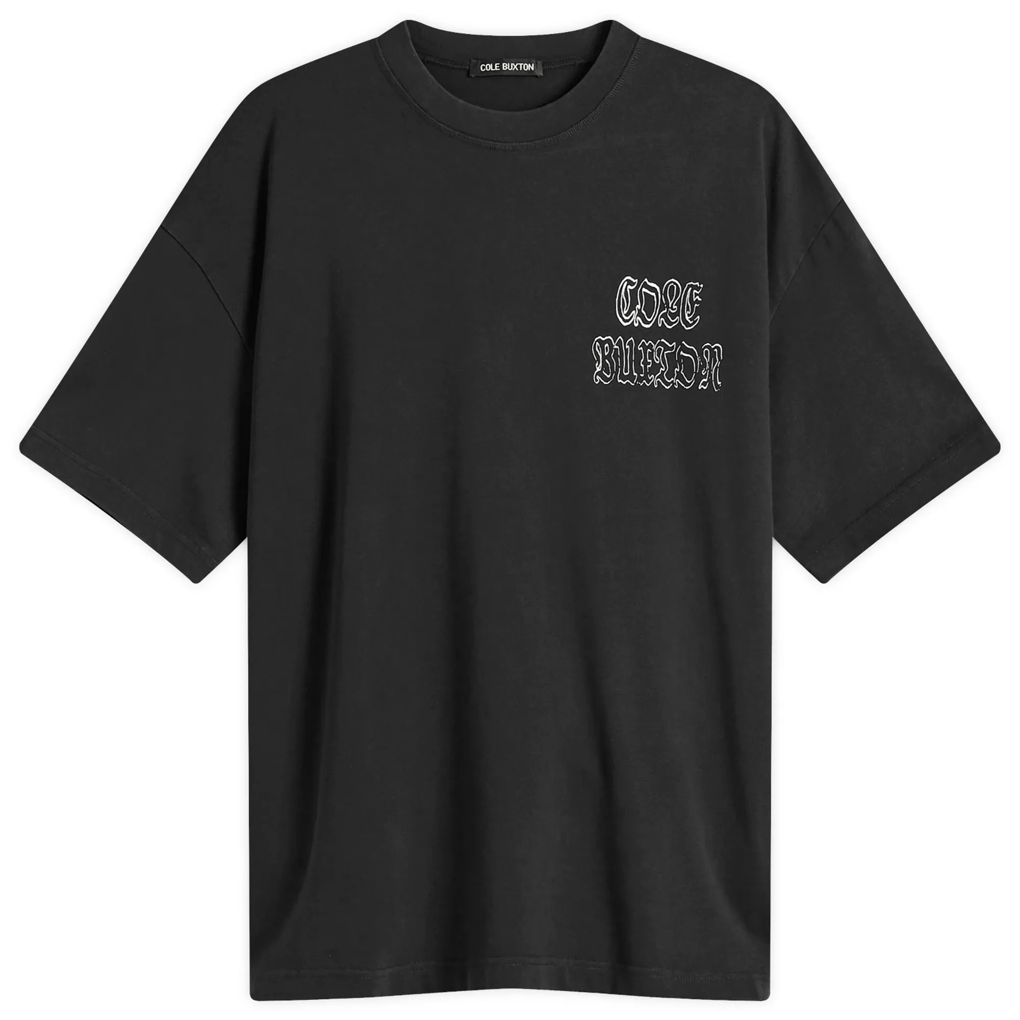 Cole Buxton Men's Black Letter Sportswear T-Shirt Vintage Black