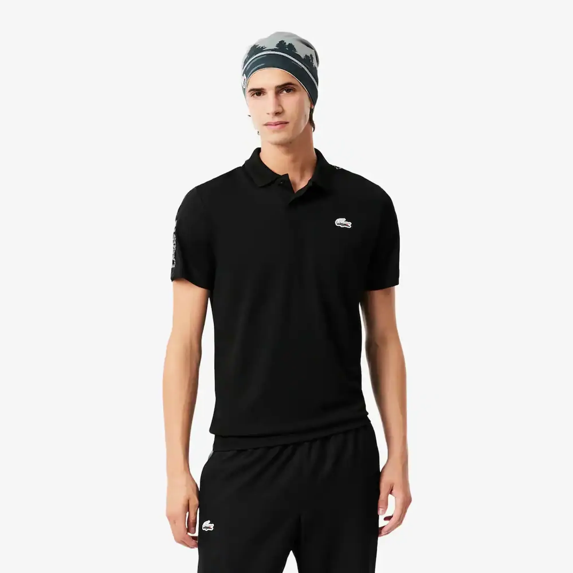 Lacoste Sport Ultra Dry Landscape Crocodile Polo Shirt - Noir