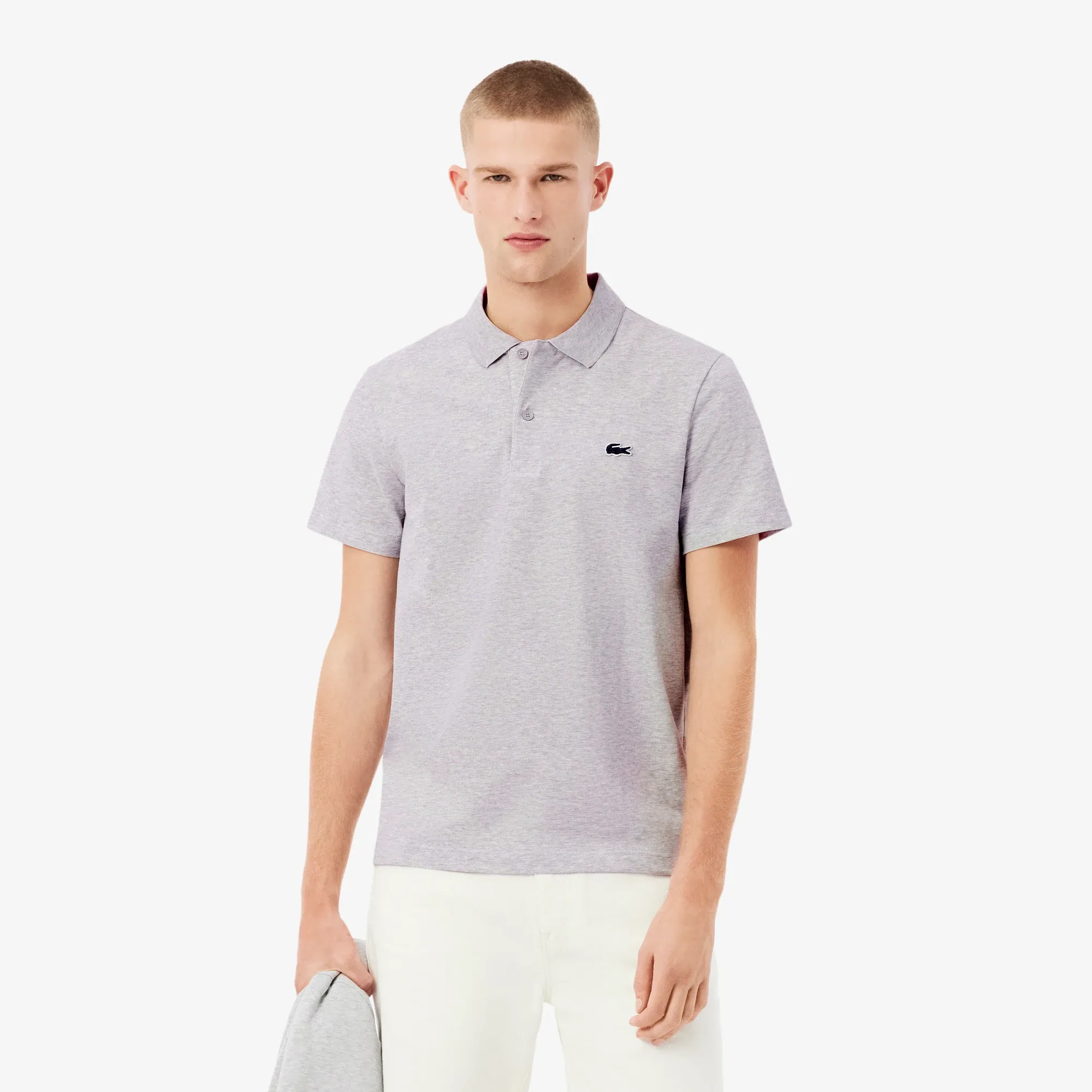 Lacoste Regular Fit Cotton Blend Polo Shirt - Light Heathered Grey