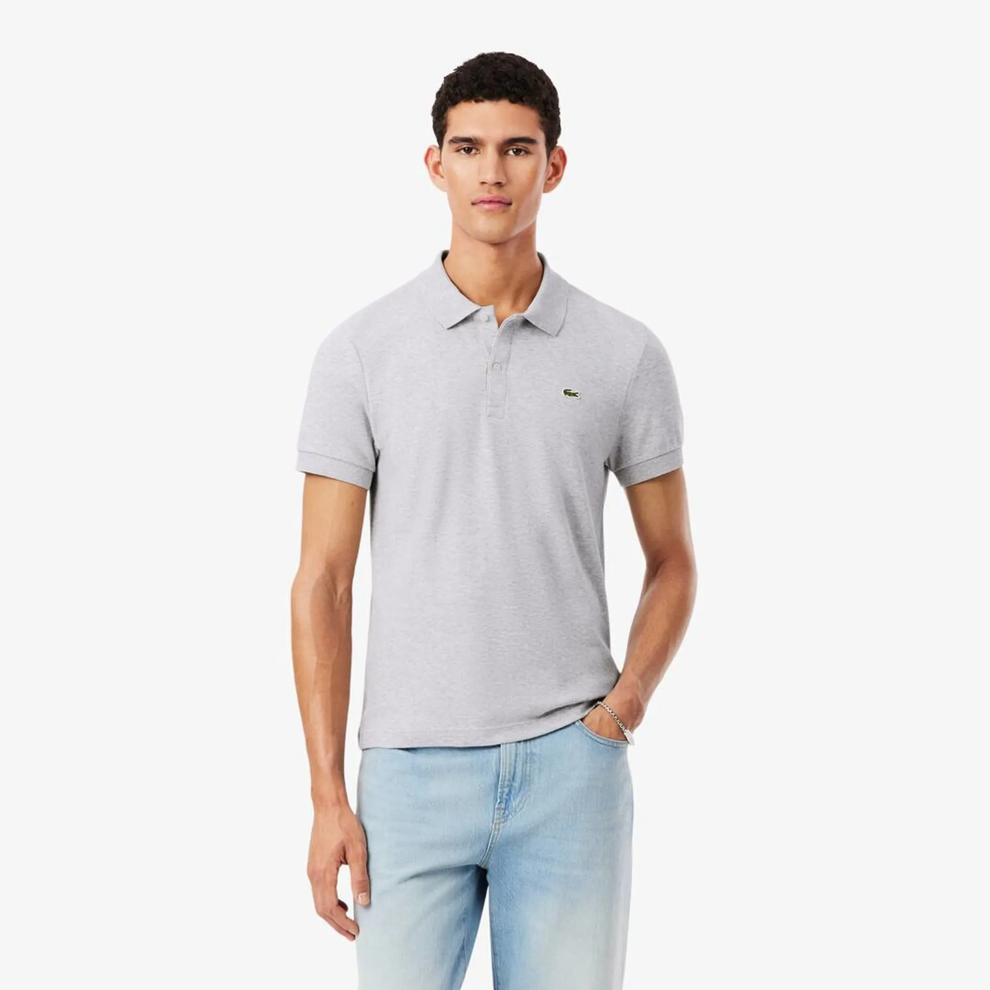 Lacoste Regular Fit Cotton Pima Polo Shirt - Light Heathered Grey