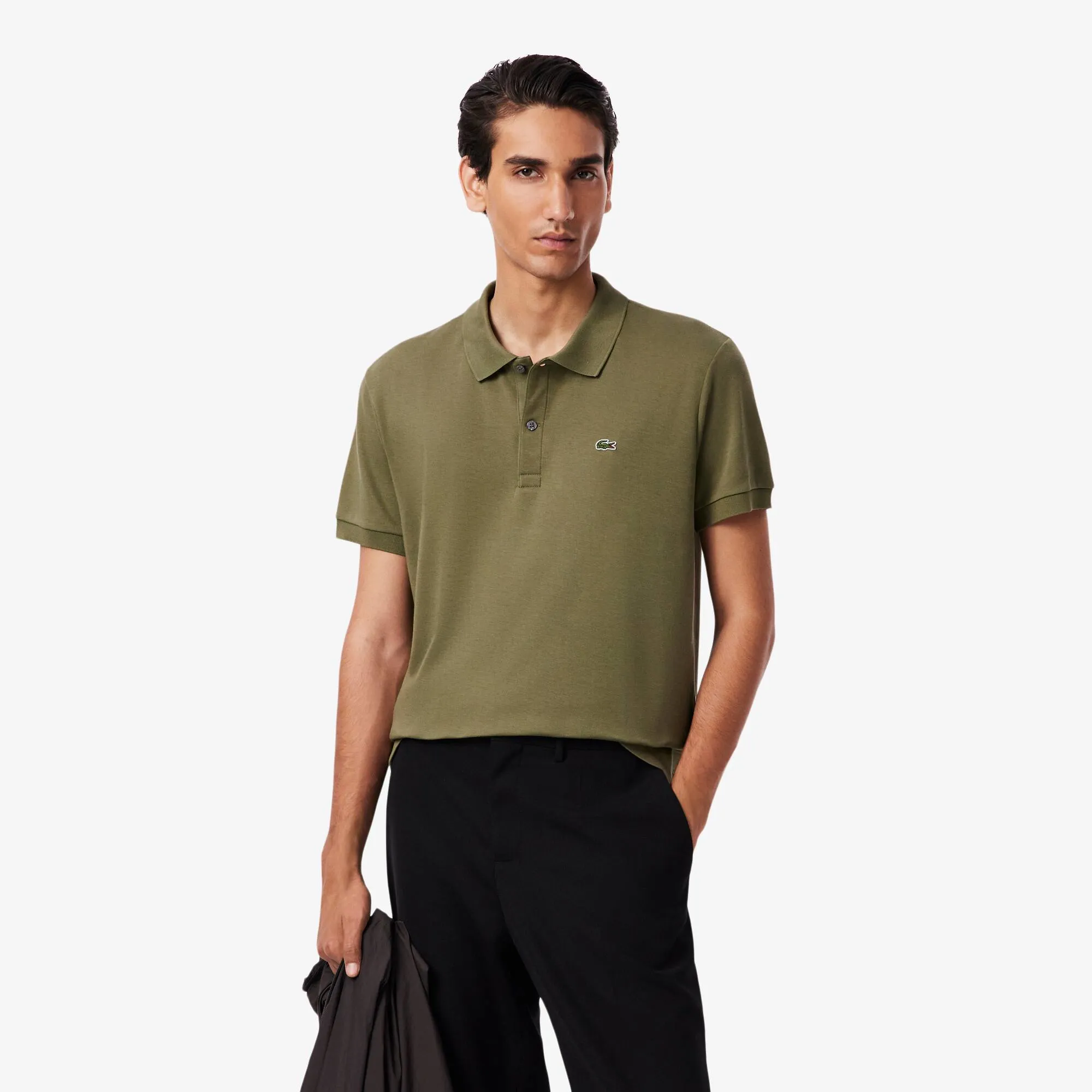 Lacoste Regular Fit Cotton Pima Polo Shirt - Khaki Green