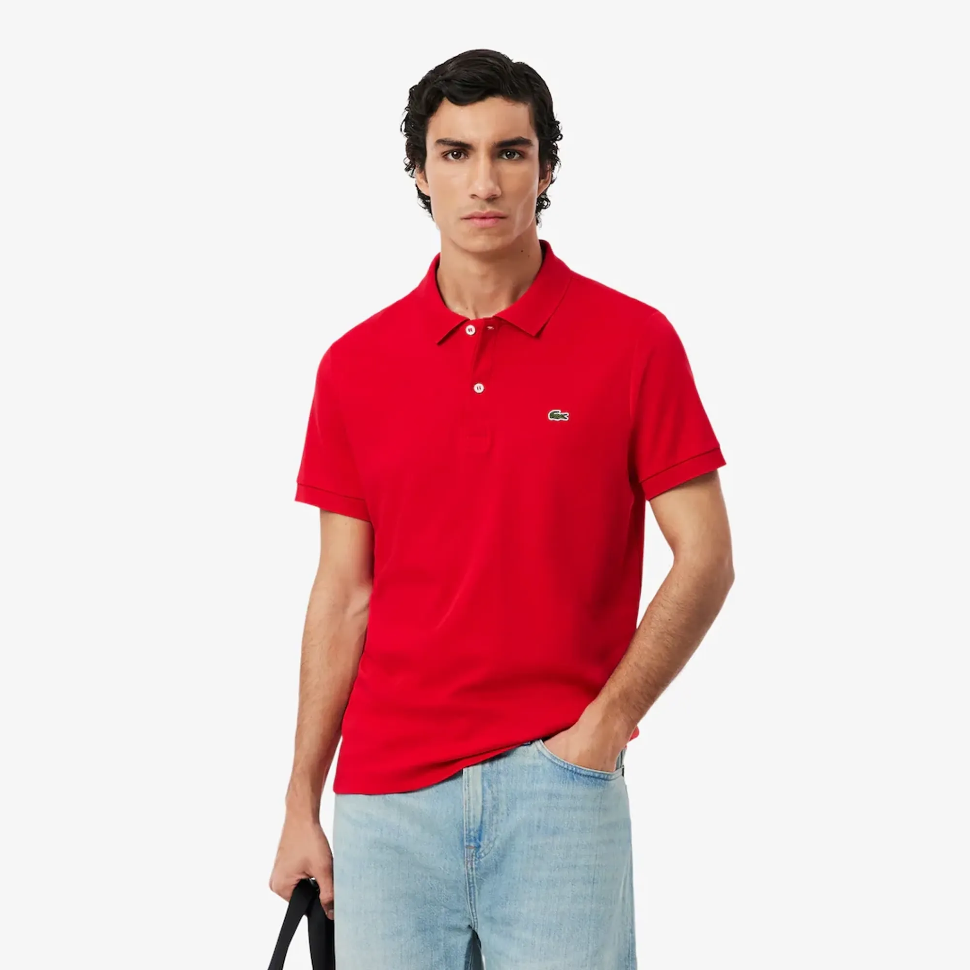 Lacoste Regular Fit Cotton Pima Polo Shirt - Rouge