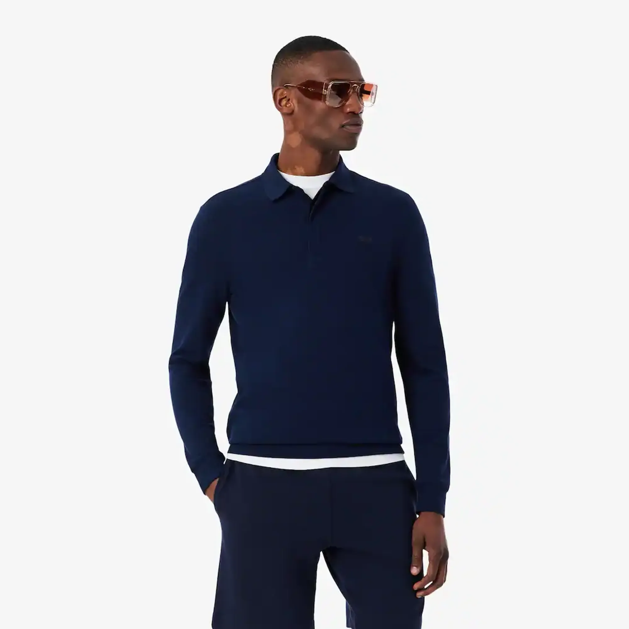 Lacoste Regular Fit Paris Stretch Piqué Polo Shirt - Midnight Blue