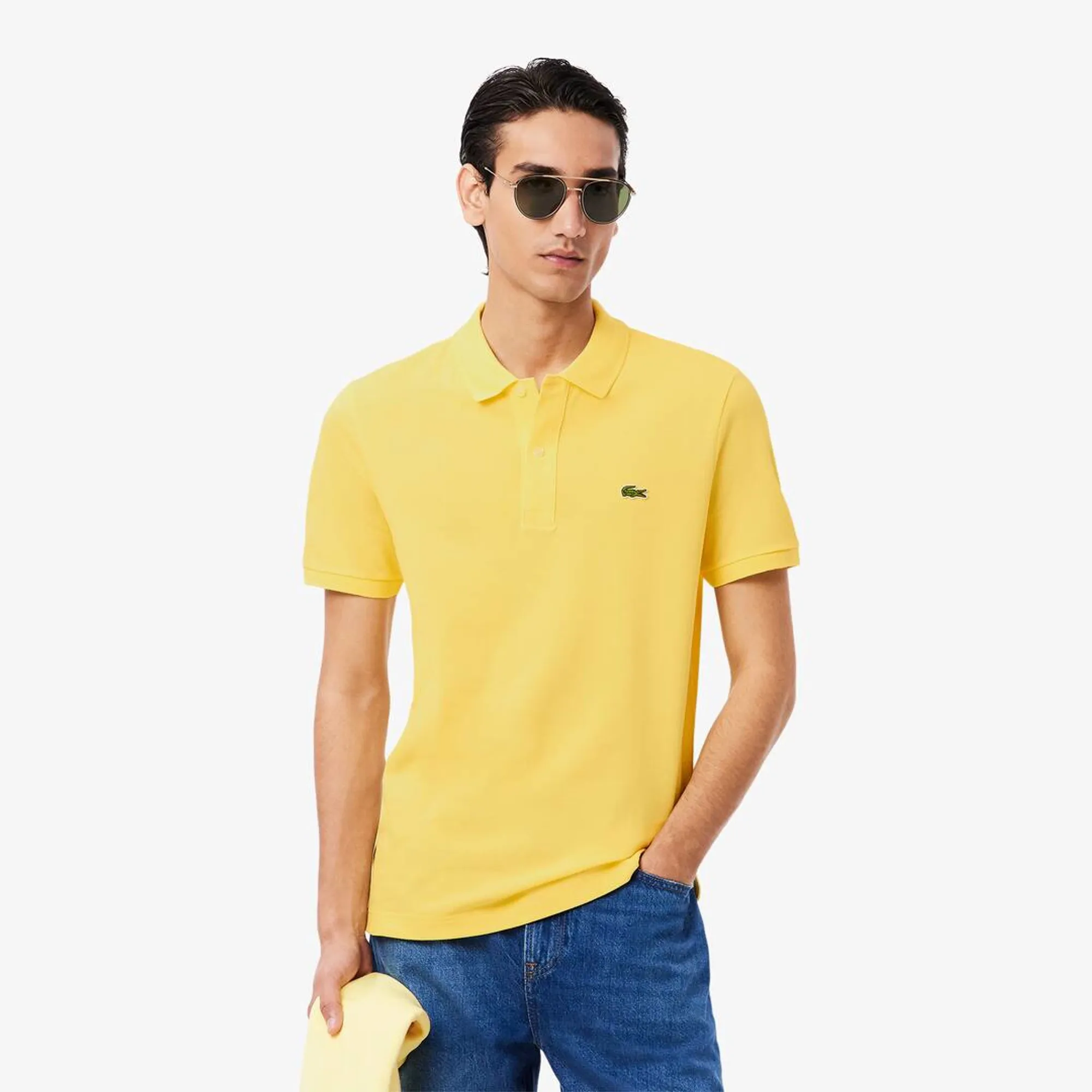 Lacoste Slim Fit L.12.12 Piqué Polo Shirt - Pastel Yellow