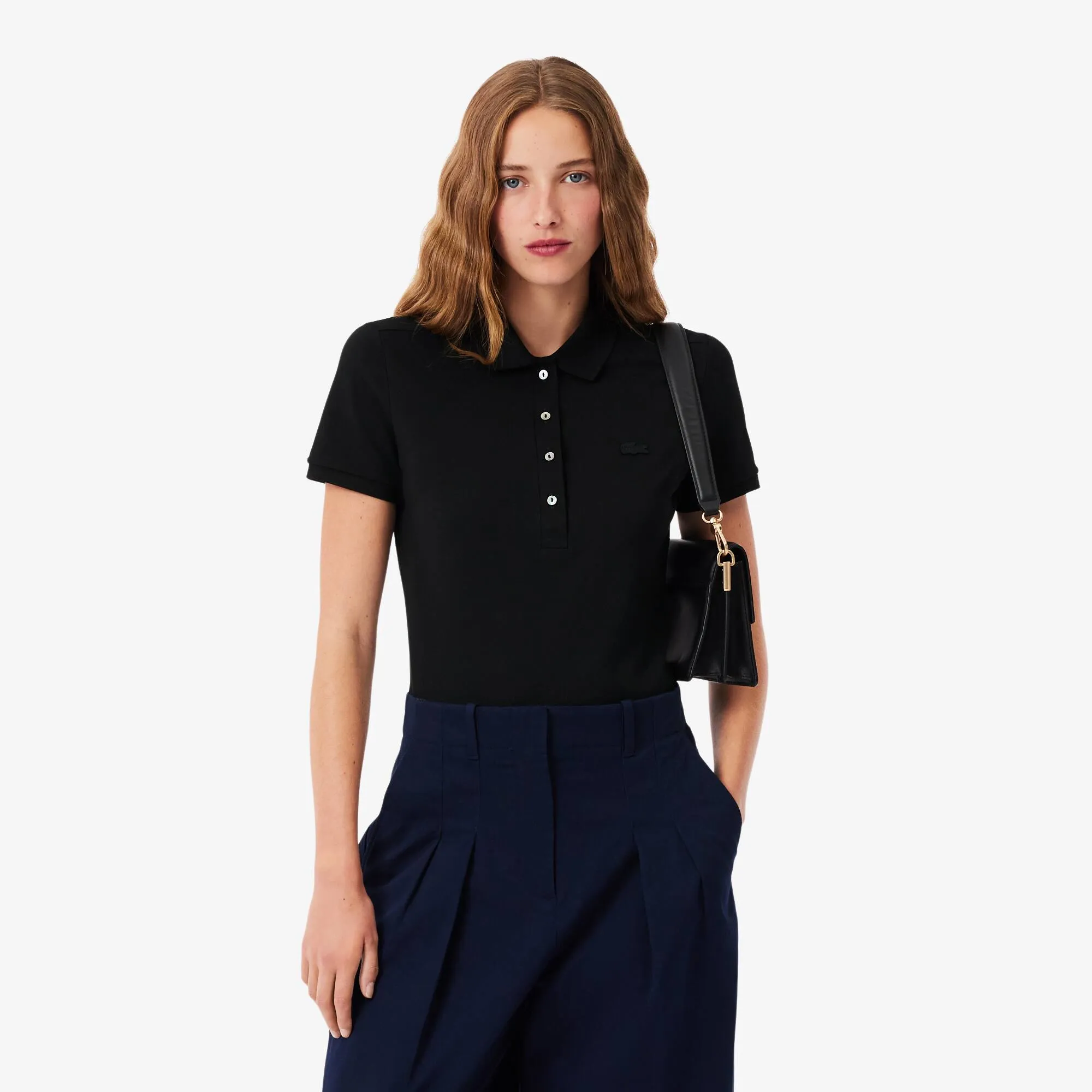Lacoste L.12.D Slim Fit Stretch Piqué Polo Shirt - Noir