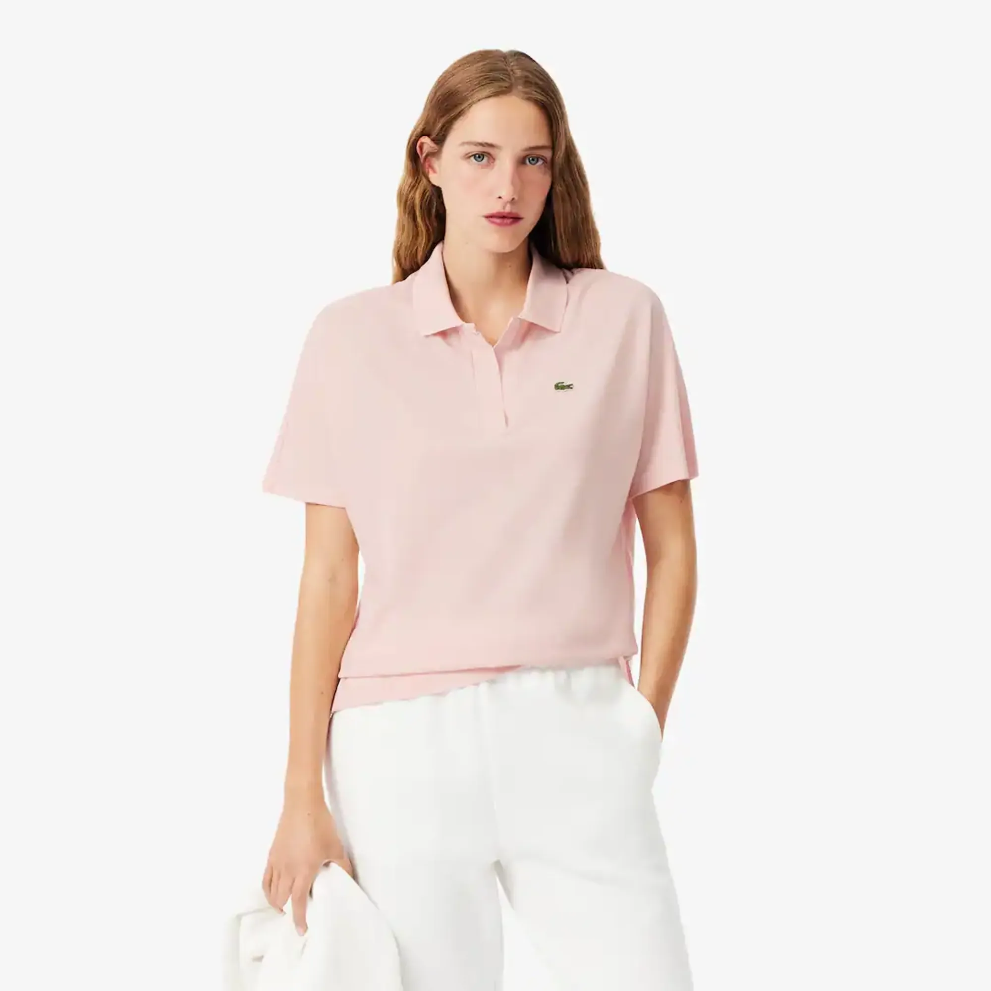 Lacoste Relaxed Fit Fluid Piqué Polo Shirt - Light Pink