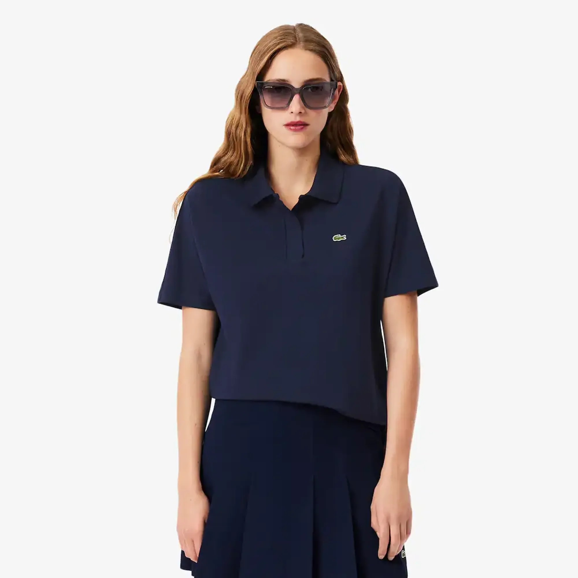 Lacoste Relaxed Fit Fluid Piqué Polo Shirt - Midnight Blue