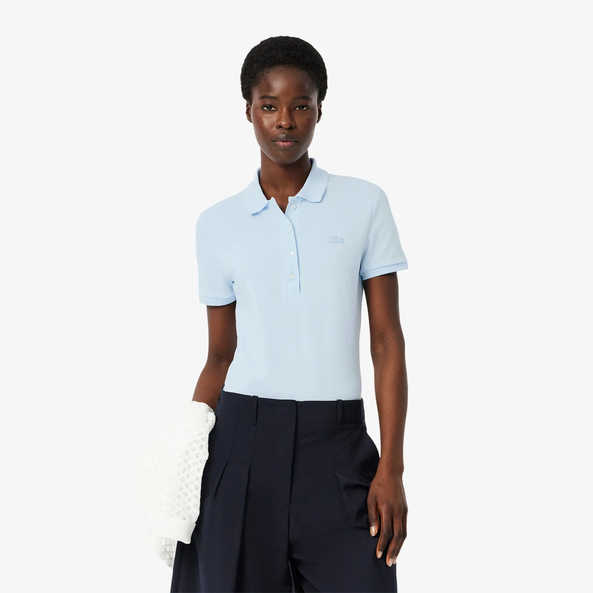 Lacoste L.12.D Slim Fit Stretch Piqué Polo Shirt - Light Blue
