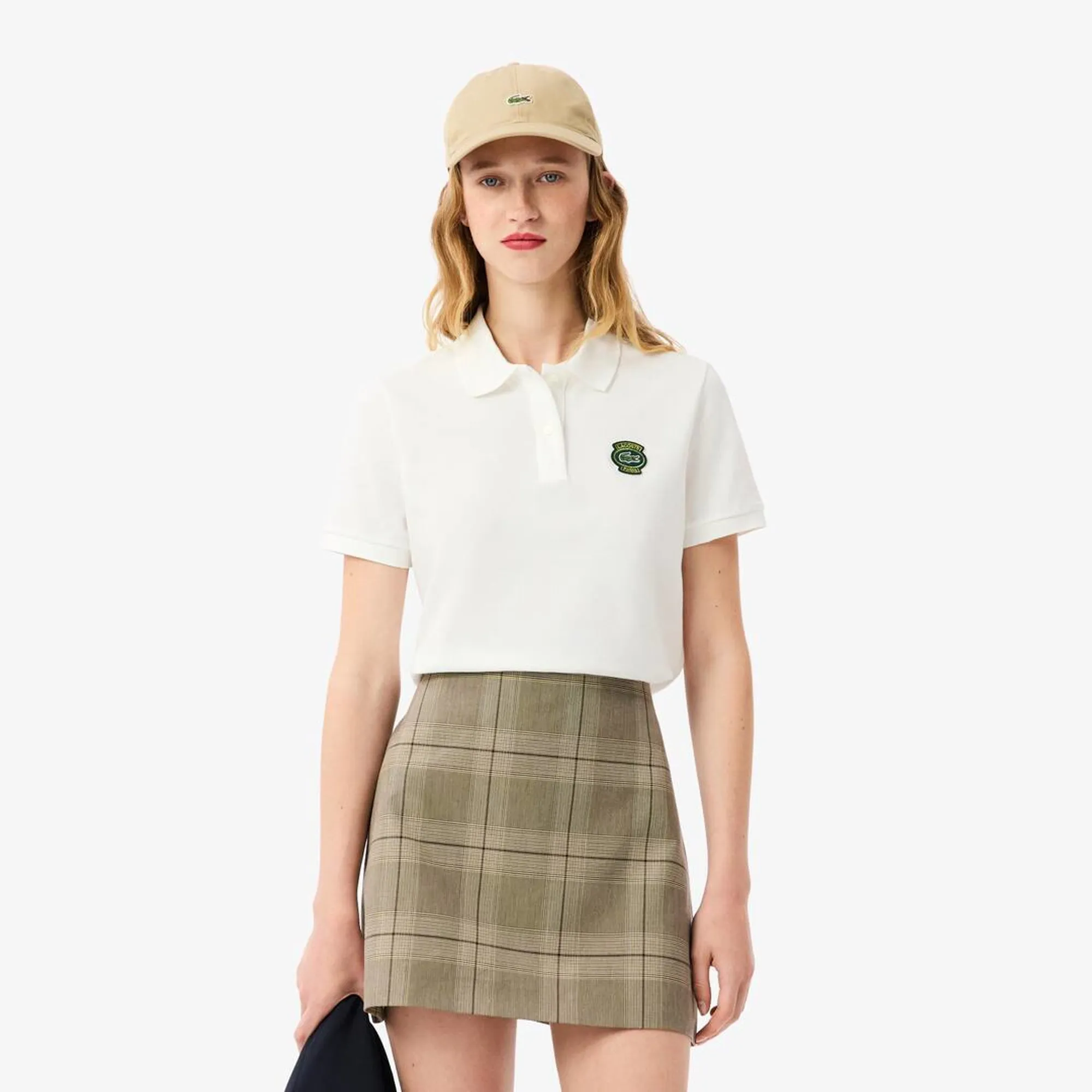 Lacoste Regular Fit Petit Piqué Badge Polo Shirt - White