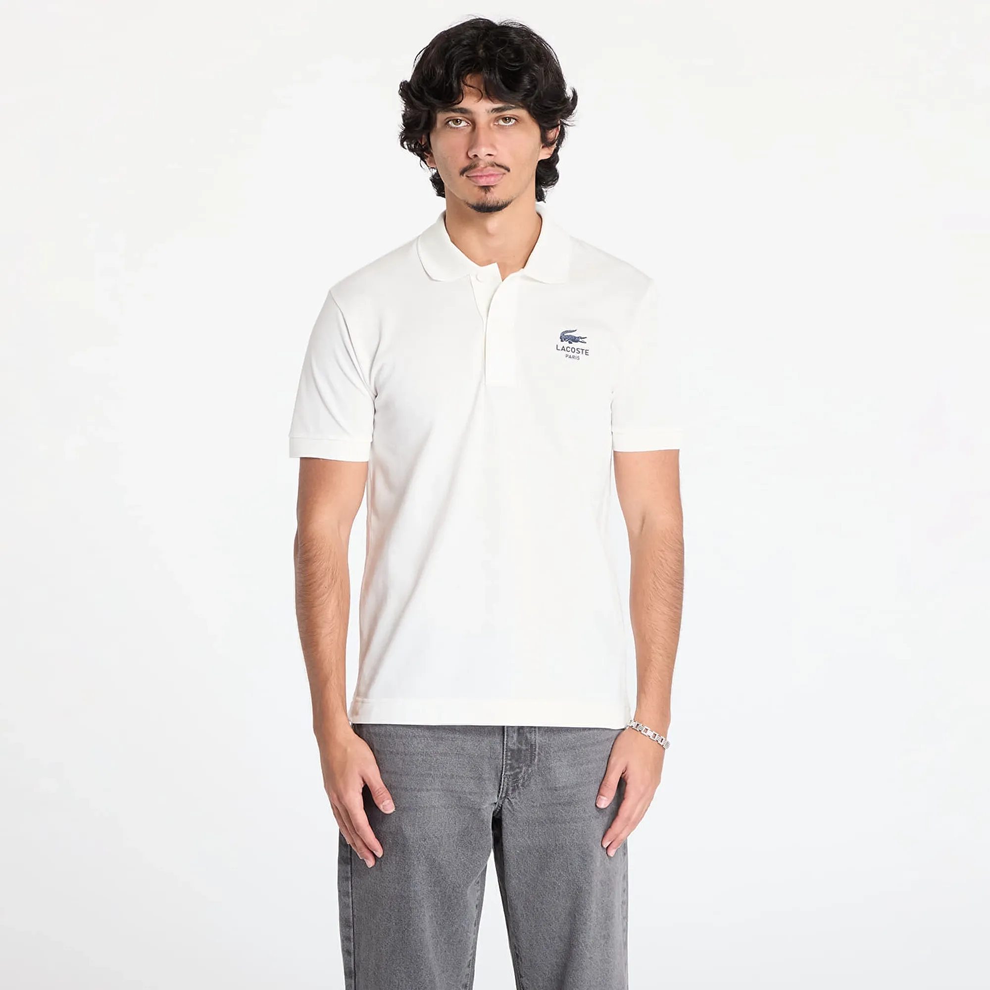 Lacoste Classic Fit Signature Print L.12.12 Polo Shirt - White