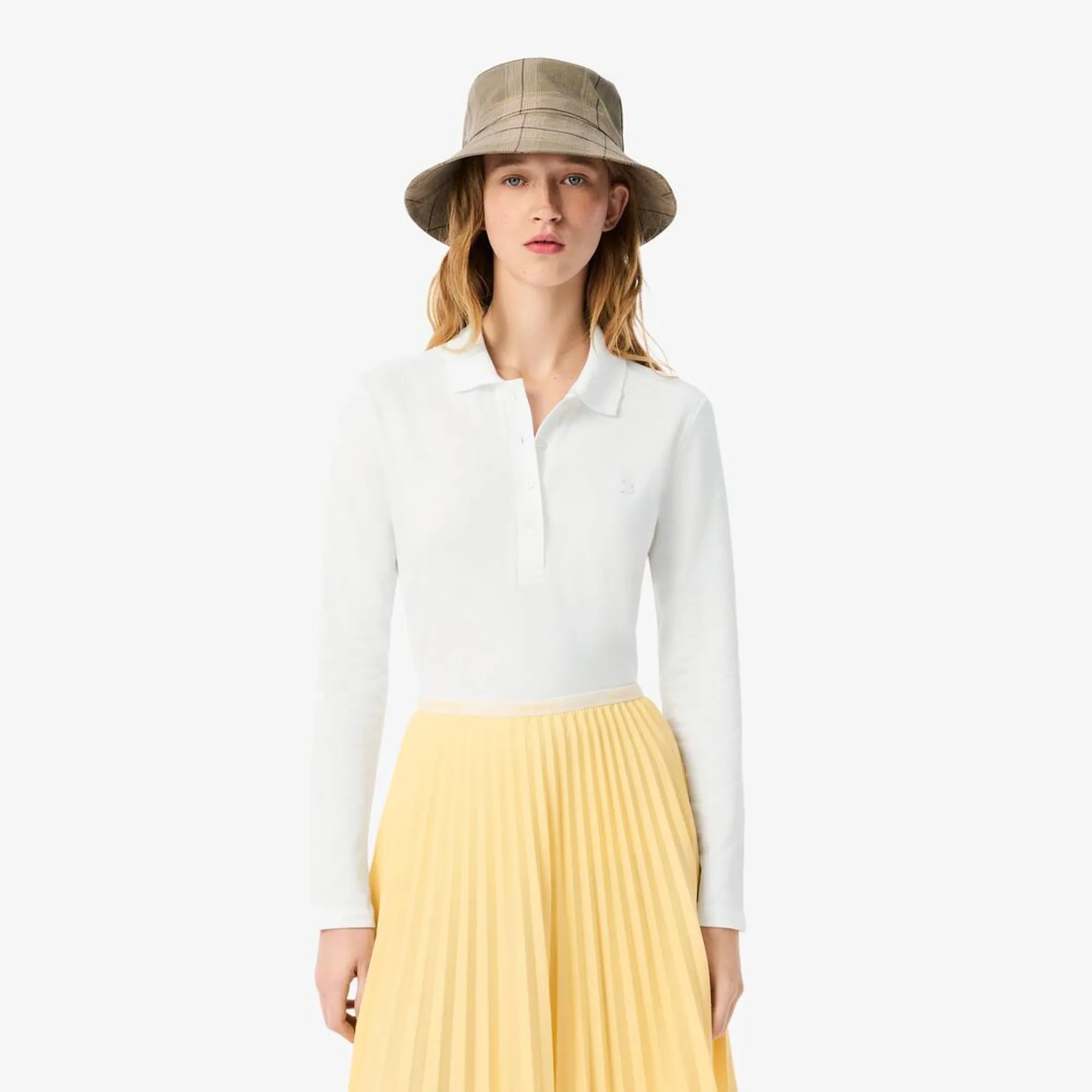 Lacoste Slim Fit L.12.D Stretch Piqué Polo Shirt - White