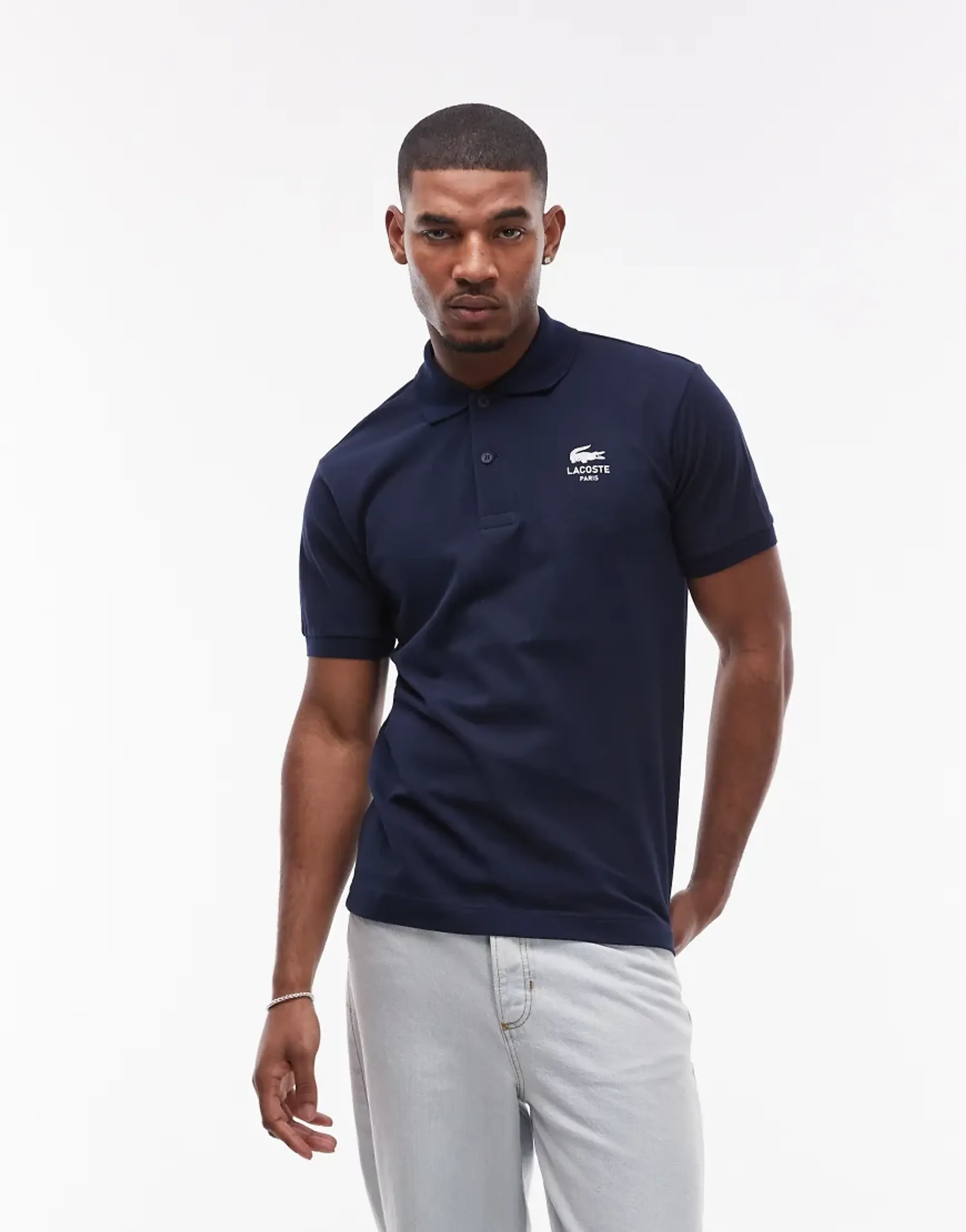 Lacoste Classic Fit Signature Print L.12.12 Polo Shirt - Midnight Blue