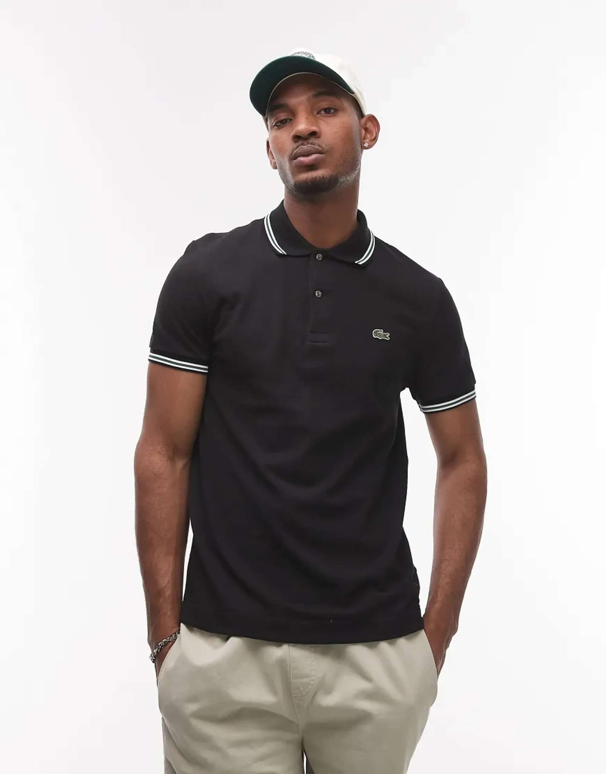 Lacoste Regular Fit Trim Accent L.12.12 Polo Shirt - Noir