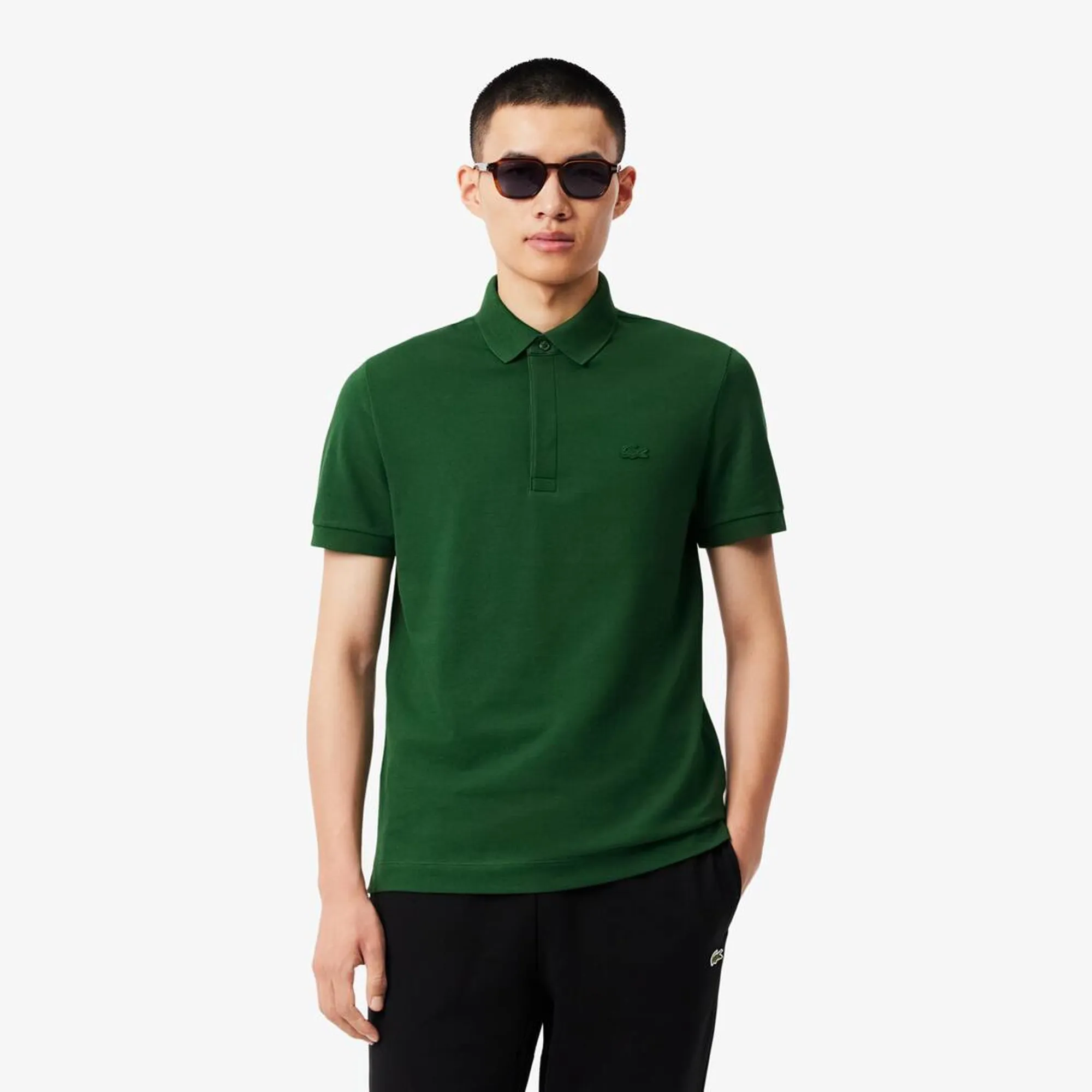 Lacoste Regular Fit Paris Stretch Piqué Polo Shirt - Pine Green