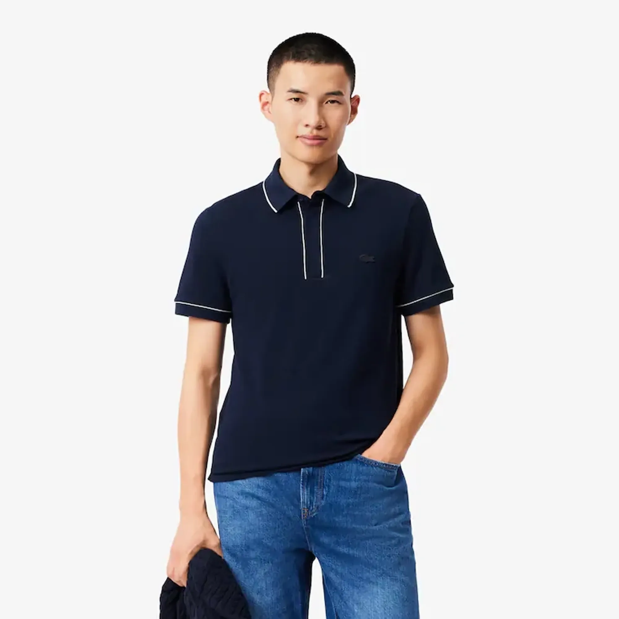 Lacoste Regular Fit Paris Stretch Piqué Polo Shirt - Midnight Blue