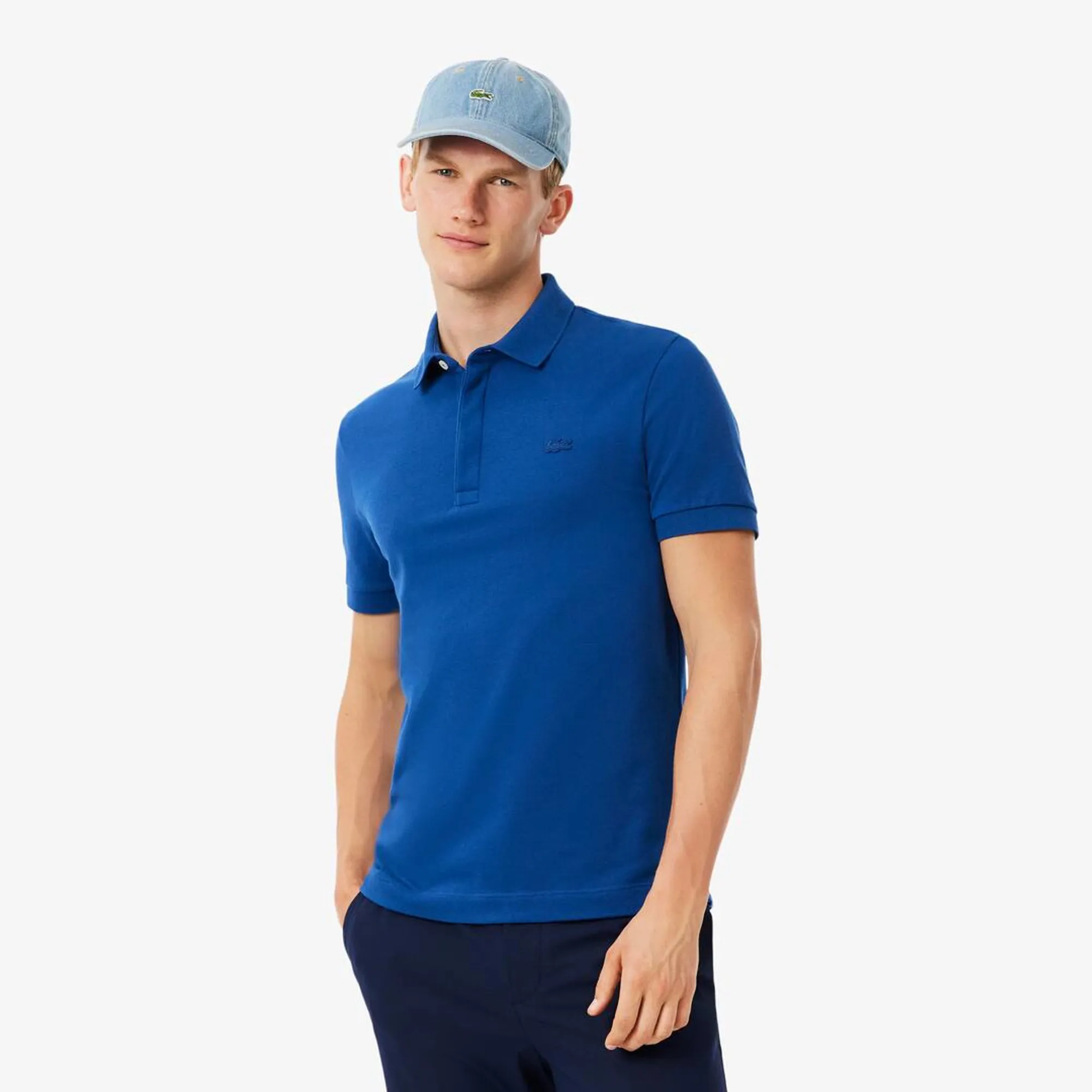Lacoste Regular Fit Paris Stretch Piqué Polo Shirt - Sapphire Blue