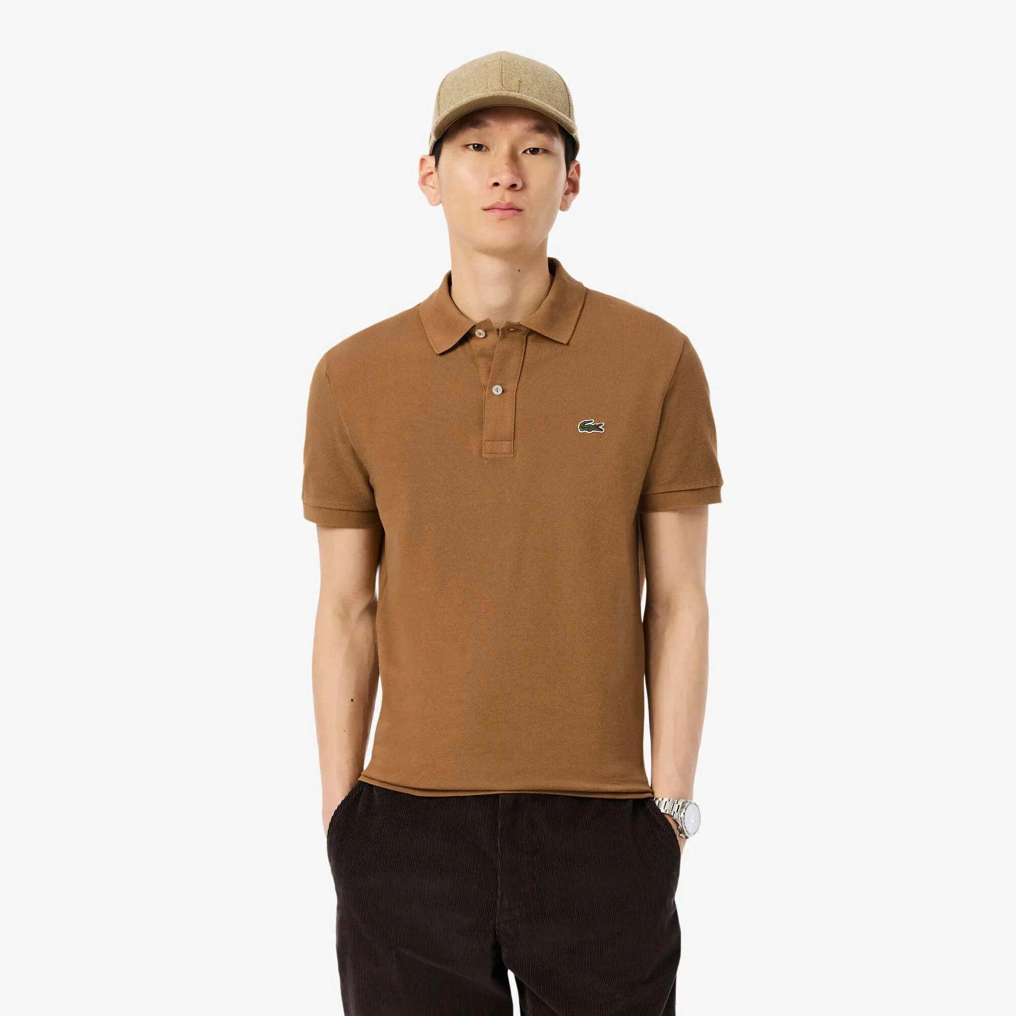 Lacoste Slim Fit L.12.12 Piqué Polo Shirt - Brown