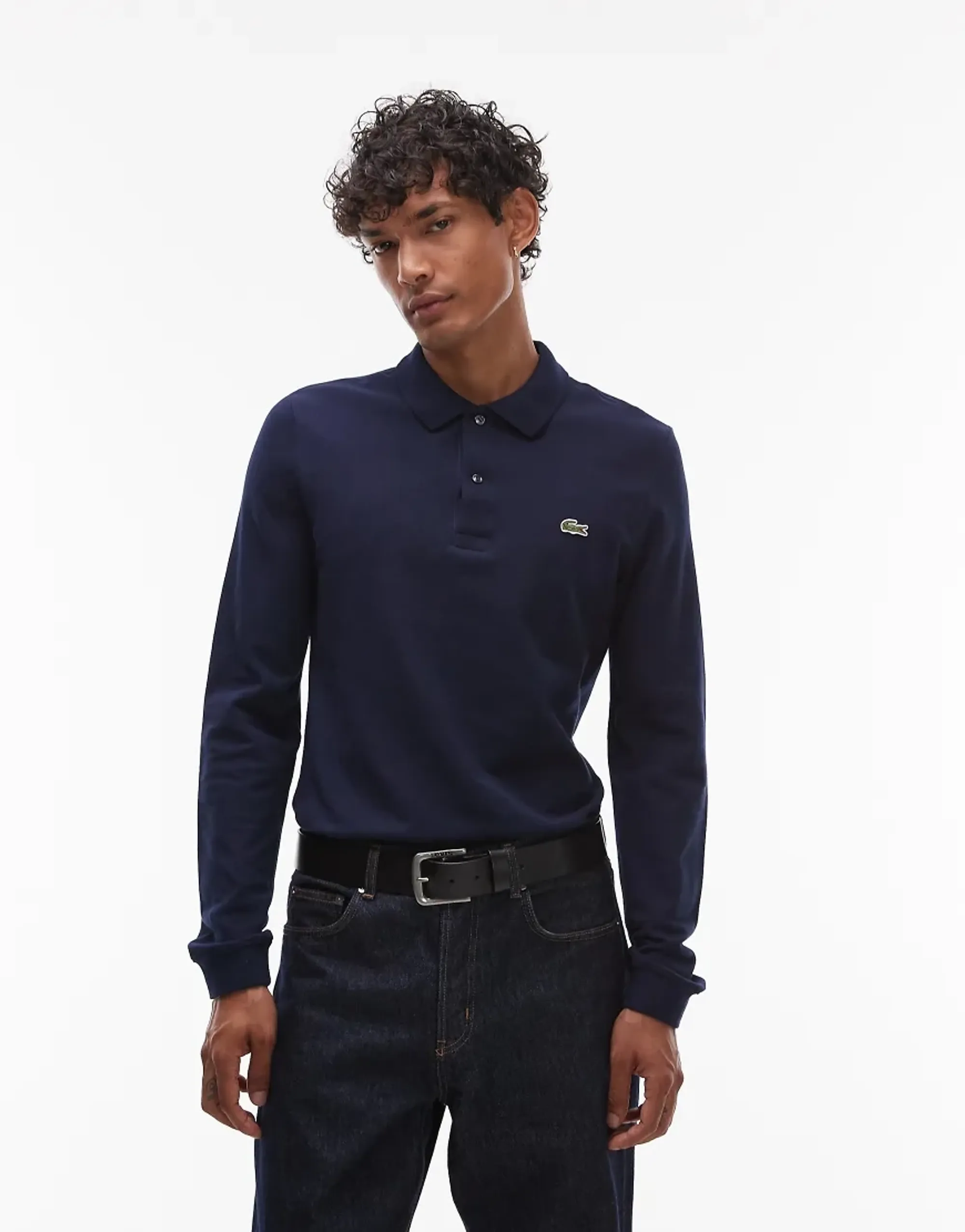 Lacoste Slim Fit L.12.12 Long Sleeved Polo Shirt - Midnight Blue