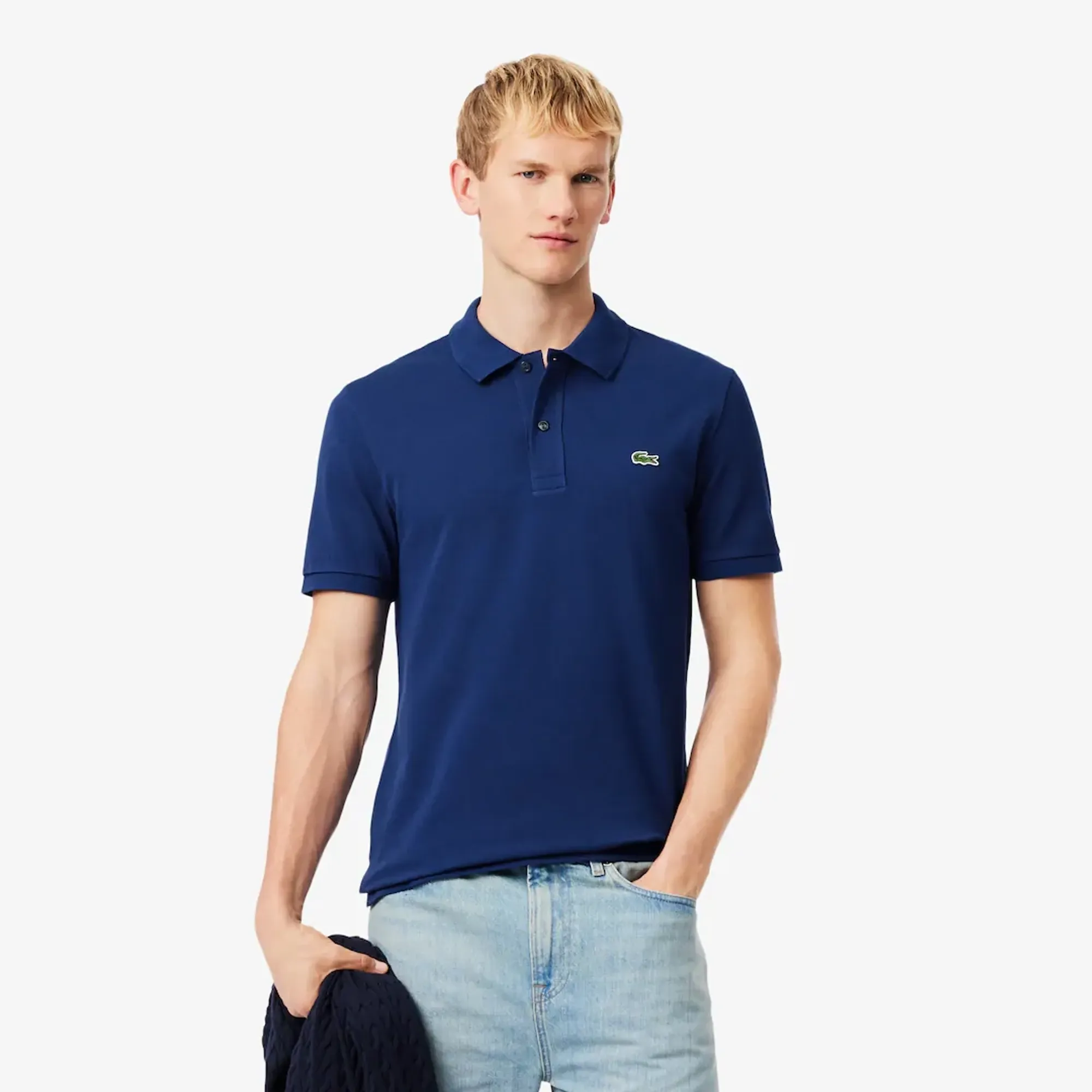 Lacoste Slim Fit L.12.12 Piqué Polo Shirt - Navy Blue