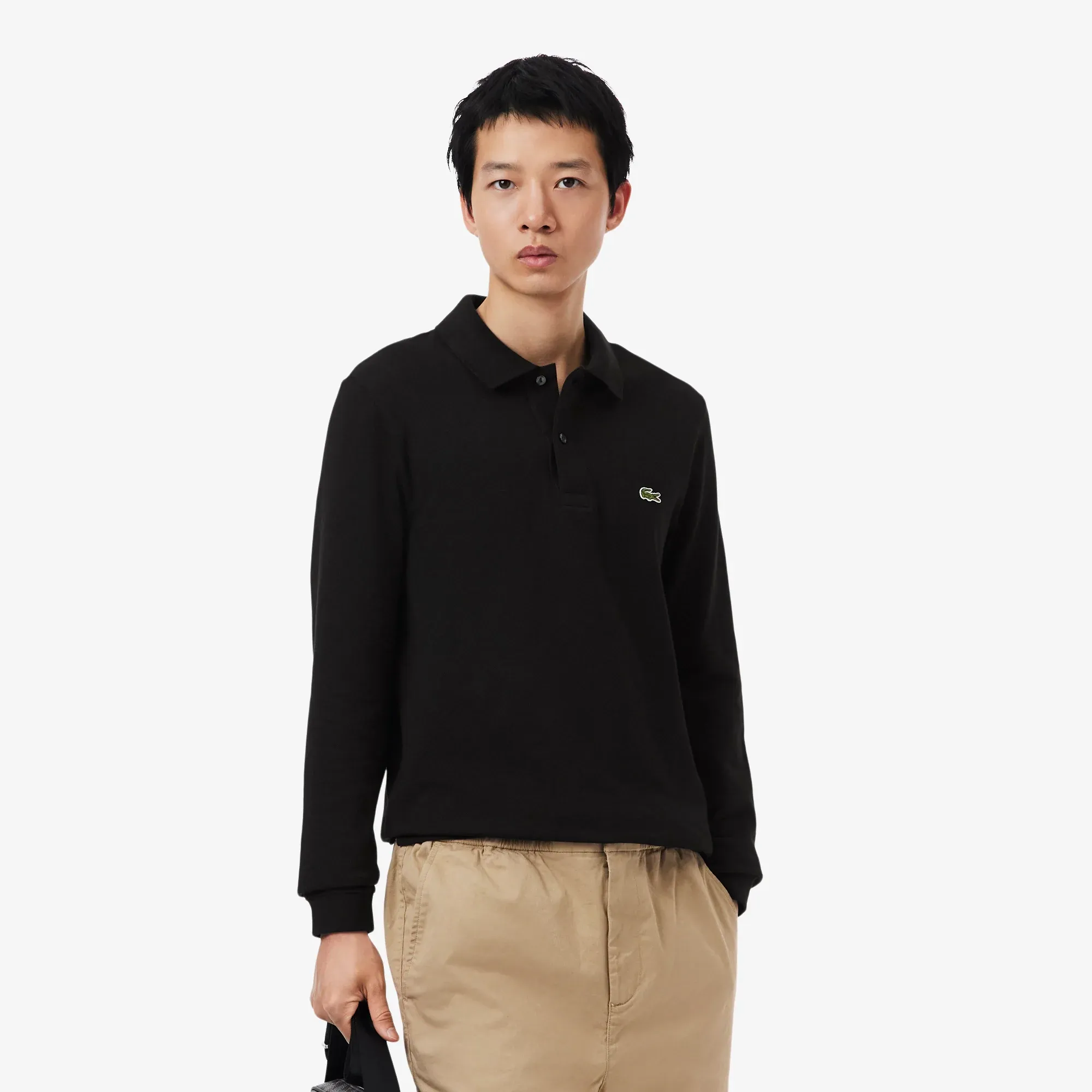 Lacoste Slim Fit L.12.12 Long Sleeved Polo Shirt - Noir