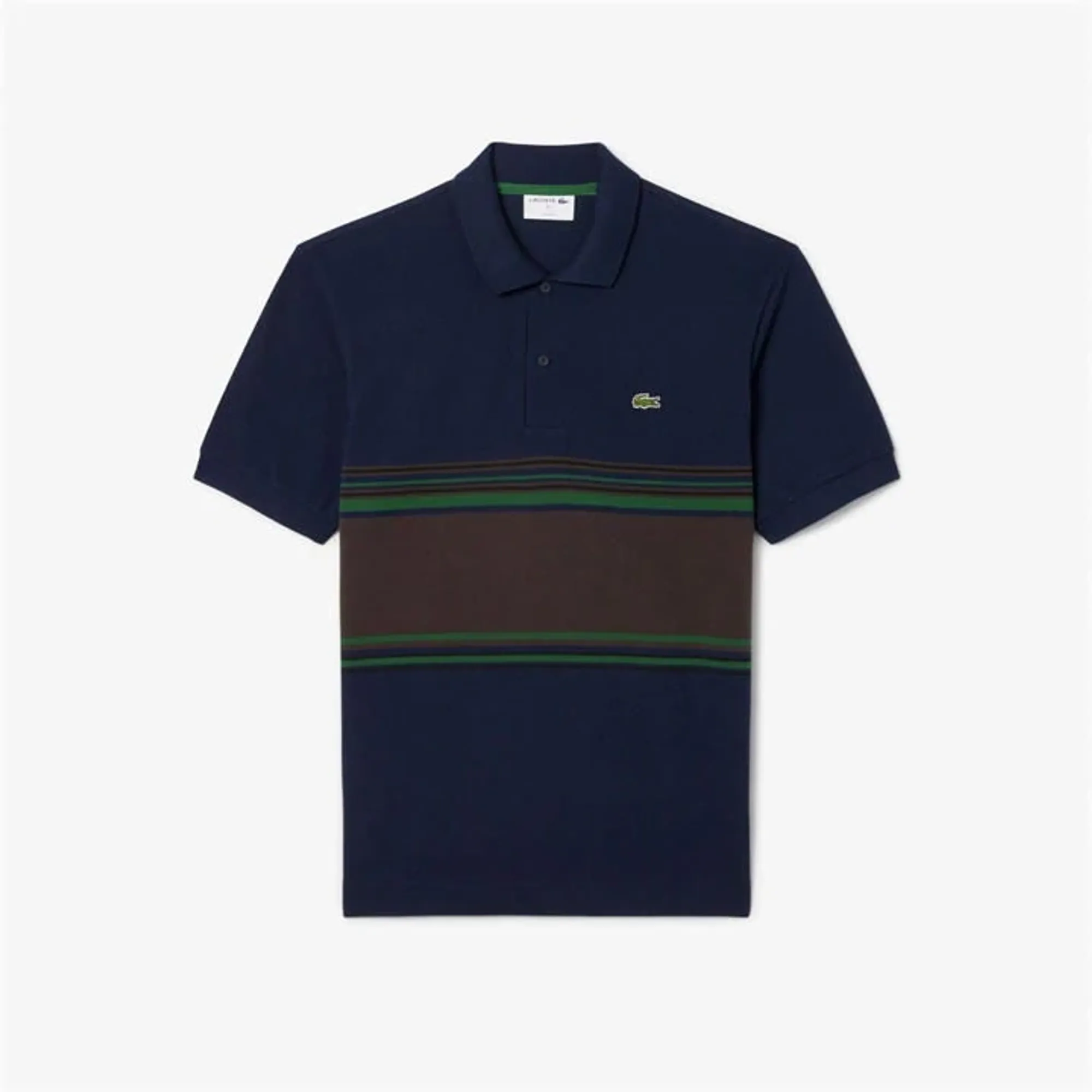 Lacoste French Made Classic Fit Striped Polo Shirt - Midnight Blue