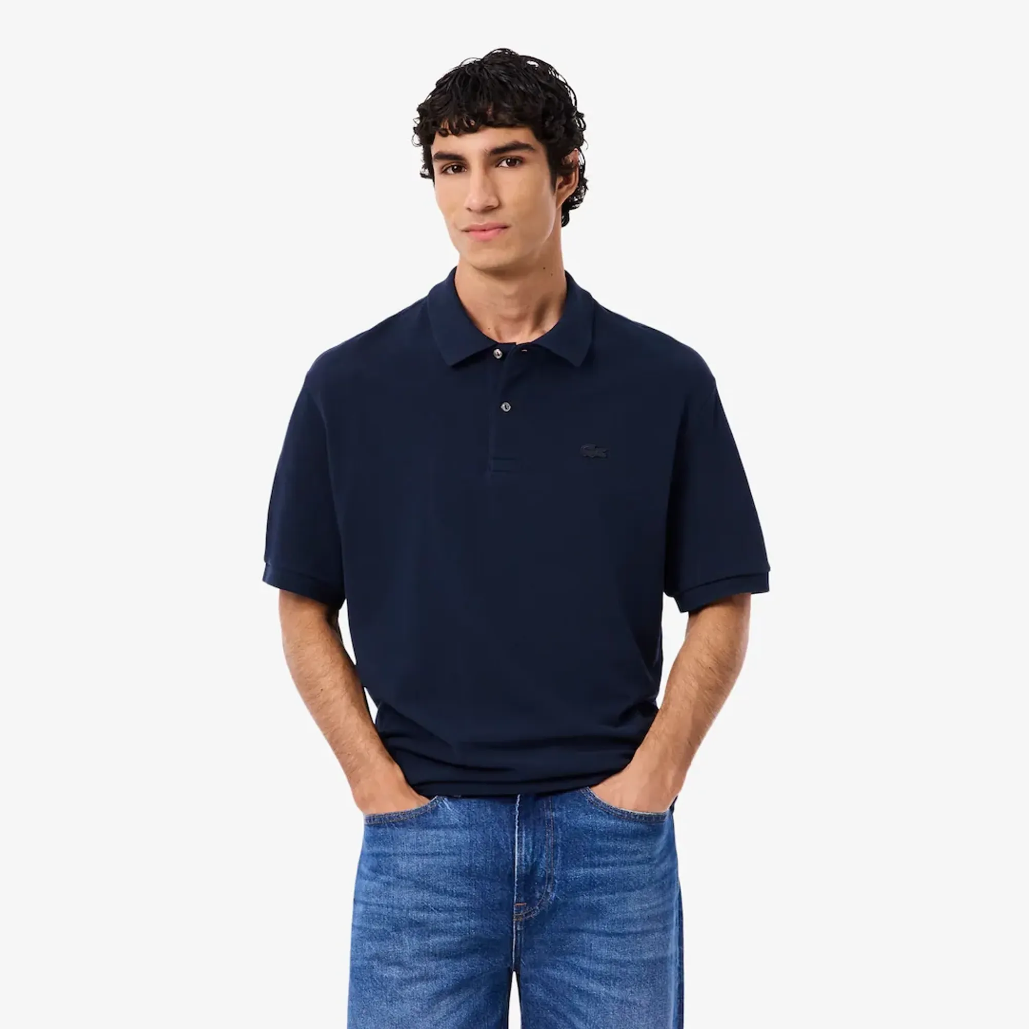Lacoste Loose Fit Heavy Piqué Polo Shirt - Midnight Blue
