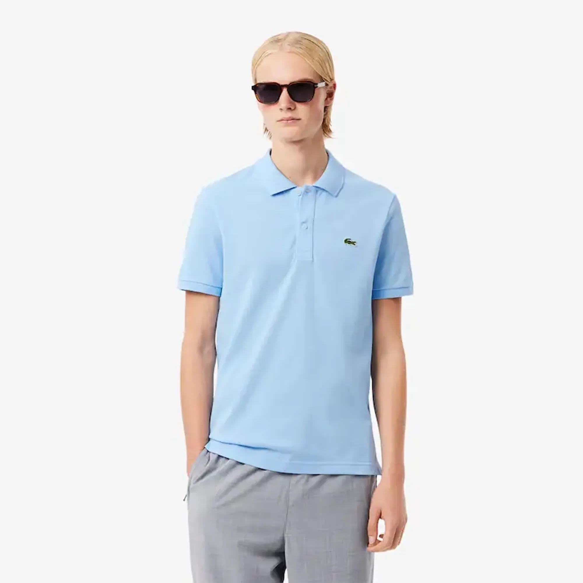 Lacoste Slim Fit L.12.12 Piqué Polo Shirt - Pale Blue