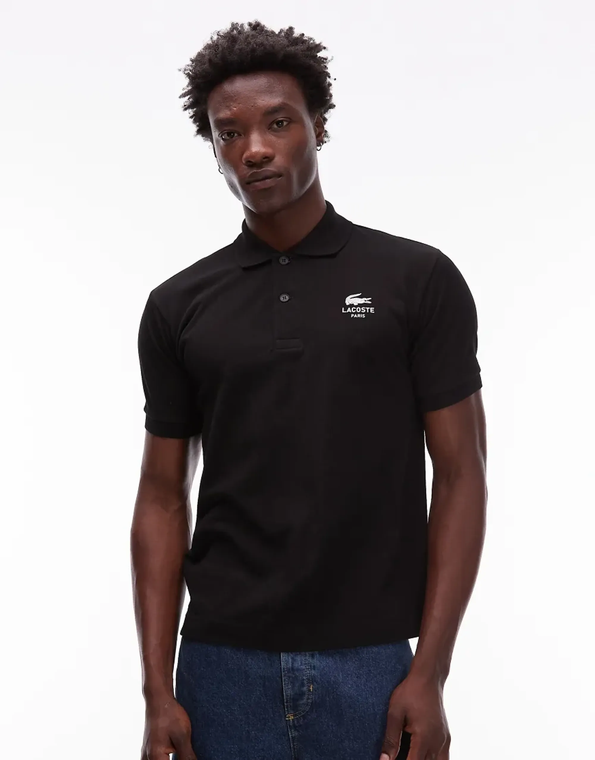 Lacoste Classic Fit Signature Print L.12.12 Polo Shirt - Noir