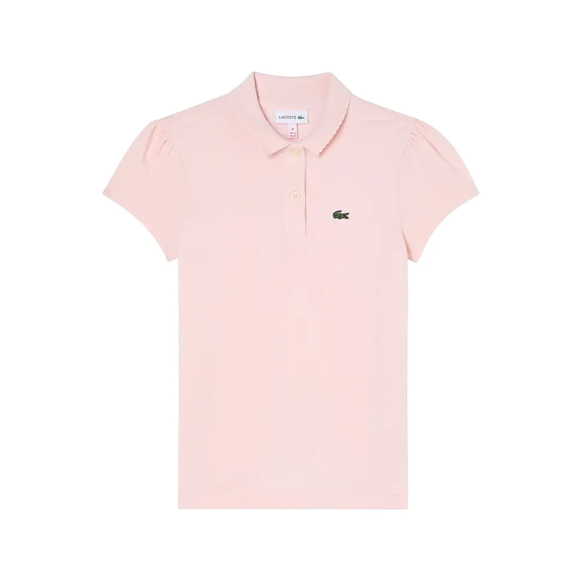 Lacoste Scalloped Collar Piqué Polo Shirt - Light Pink