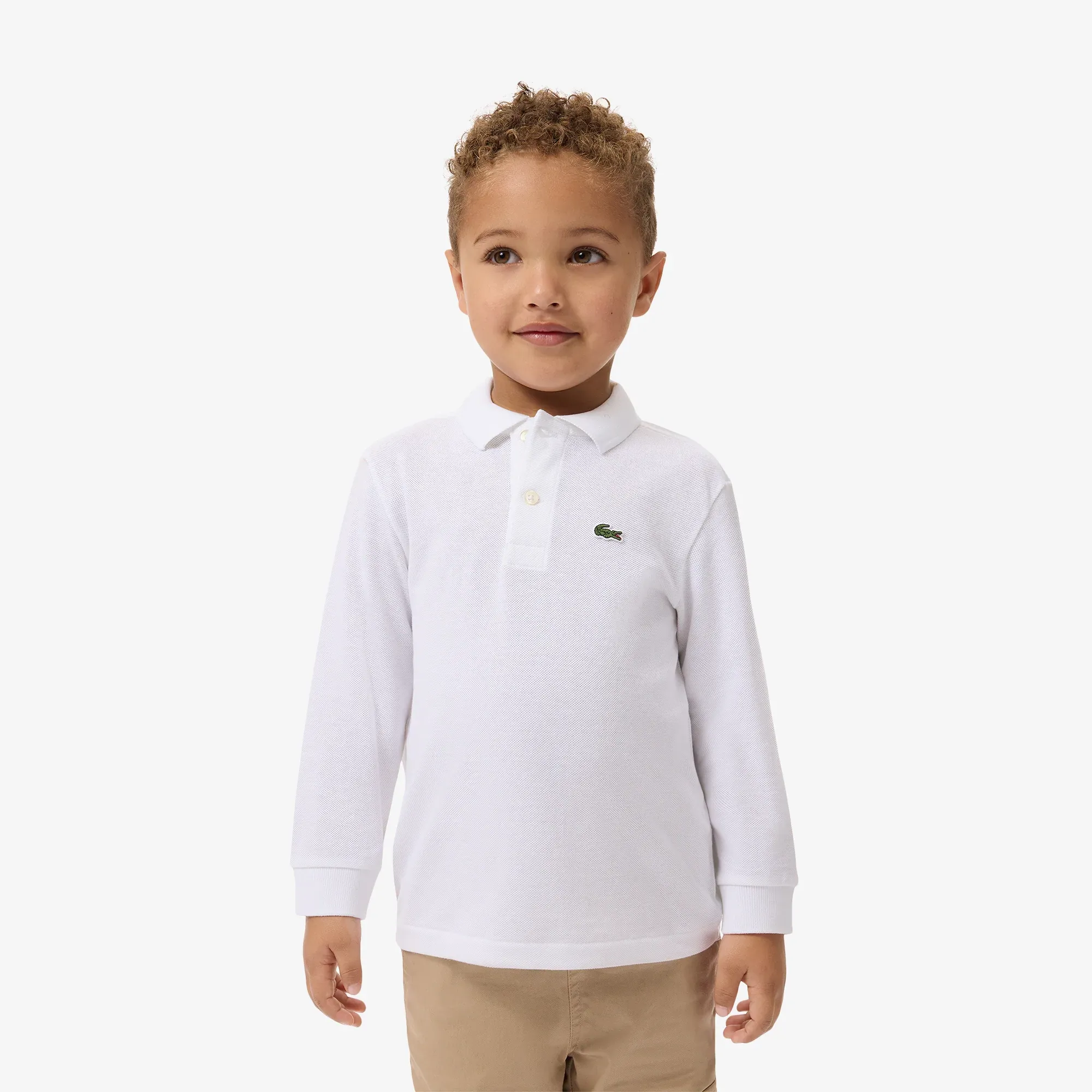 Lacoste Long Sleeve Petit Piqué Polo Shirt - White
