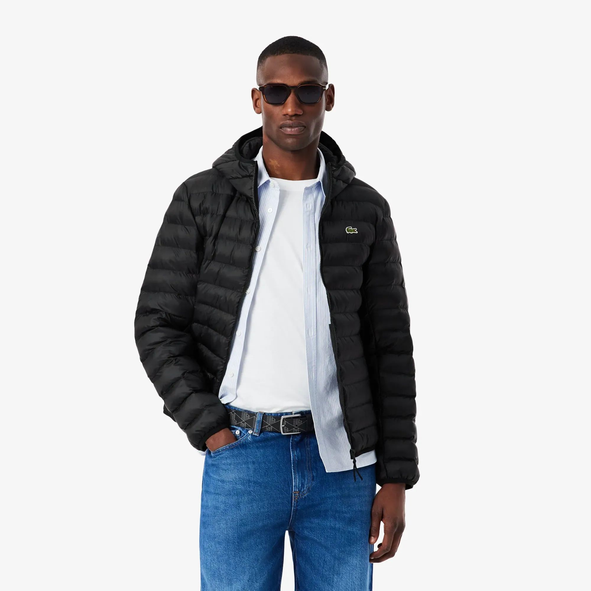Lacoste Water-Repellent Quilted Puffed Jacket - Noir