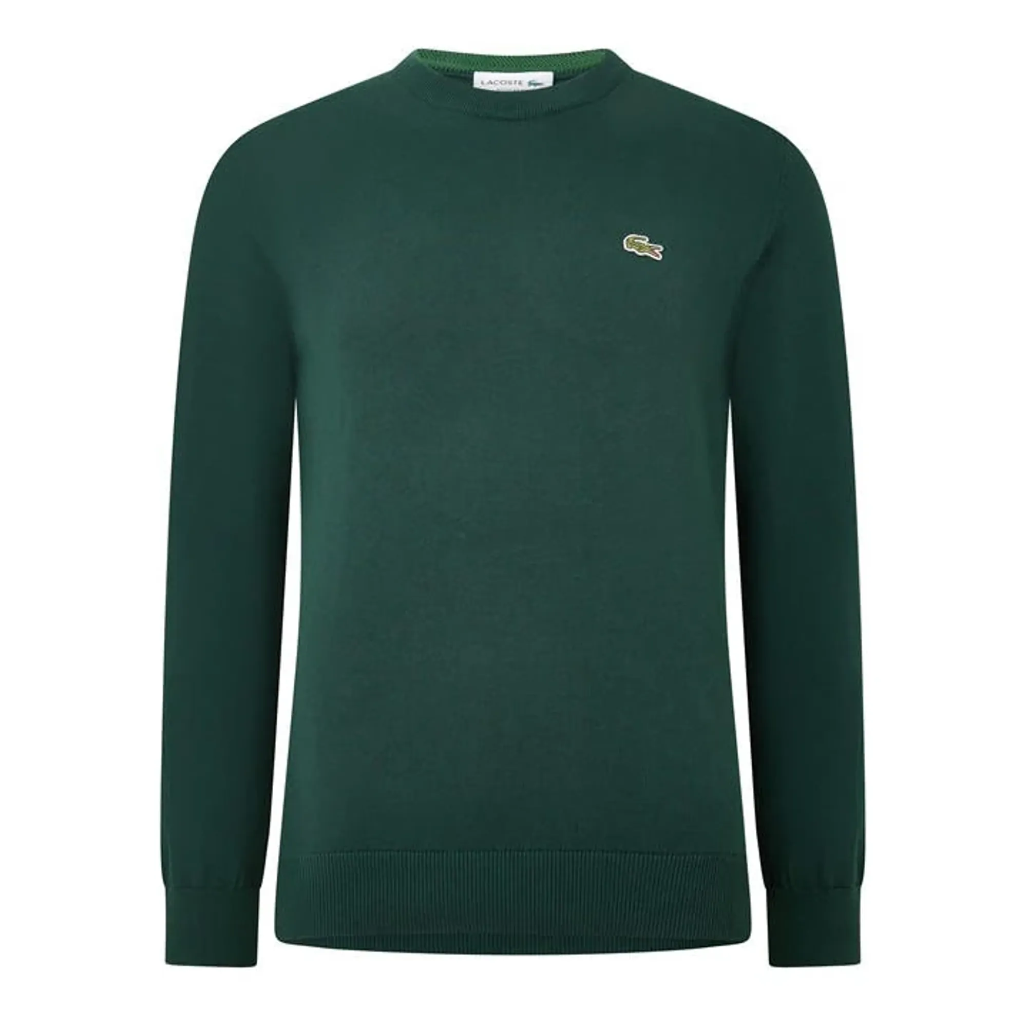 Lacoste Monochrome Crew Neck Cotton Sweater - Sinople Green