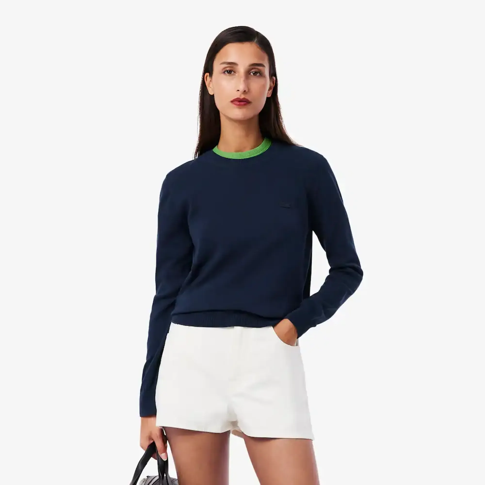 Lacoste 3D Knit Crew Neck Sweater - Midnight Blue