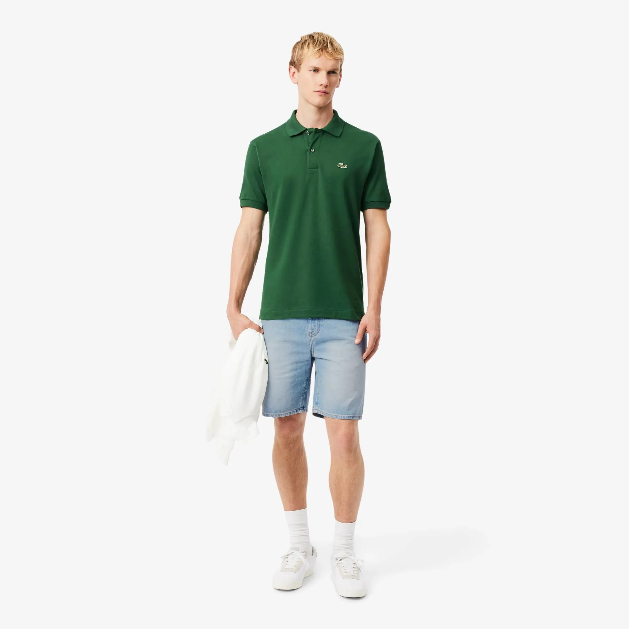 Lacoste Straight Fit Denim Bermuda Shorts - Blue