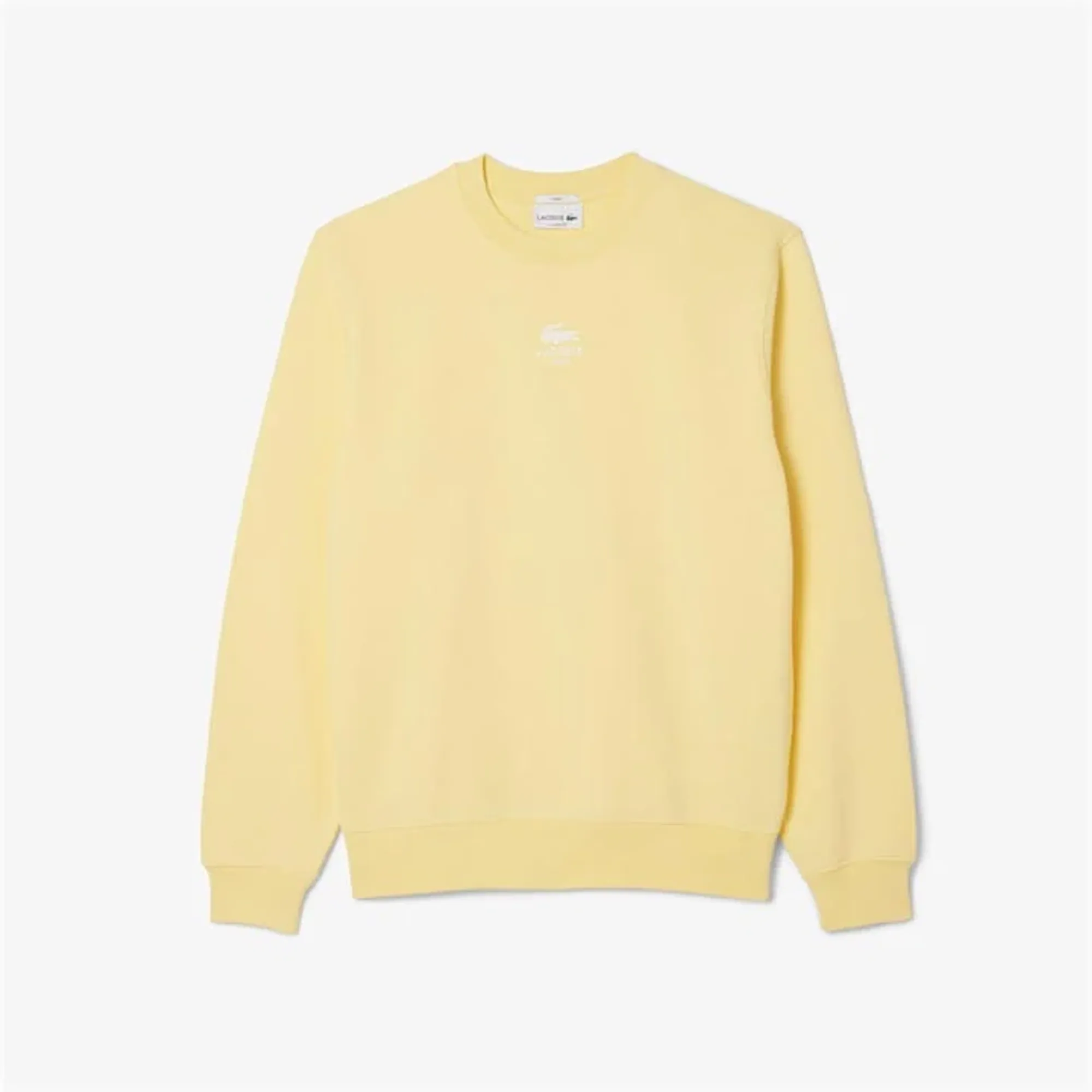 Lacoste Printed Fleece Sweatshirt - Pastel Yellow
