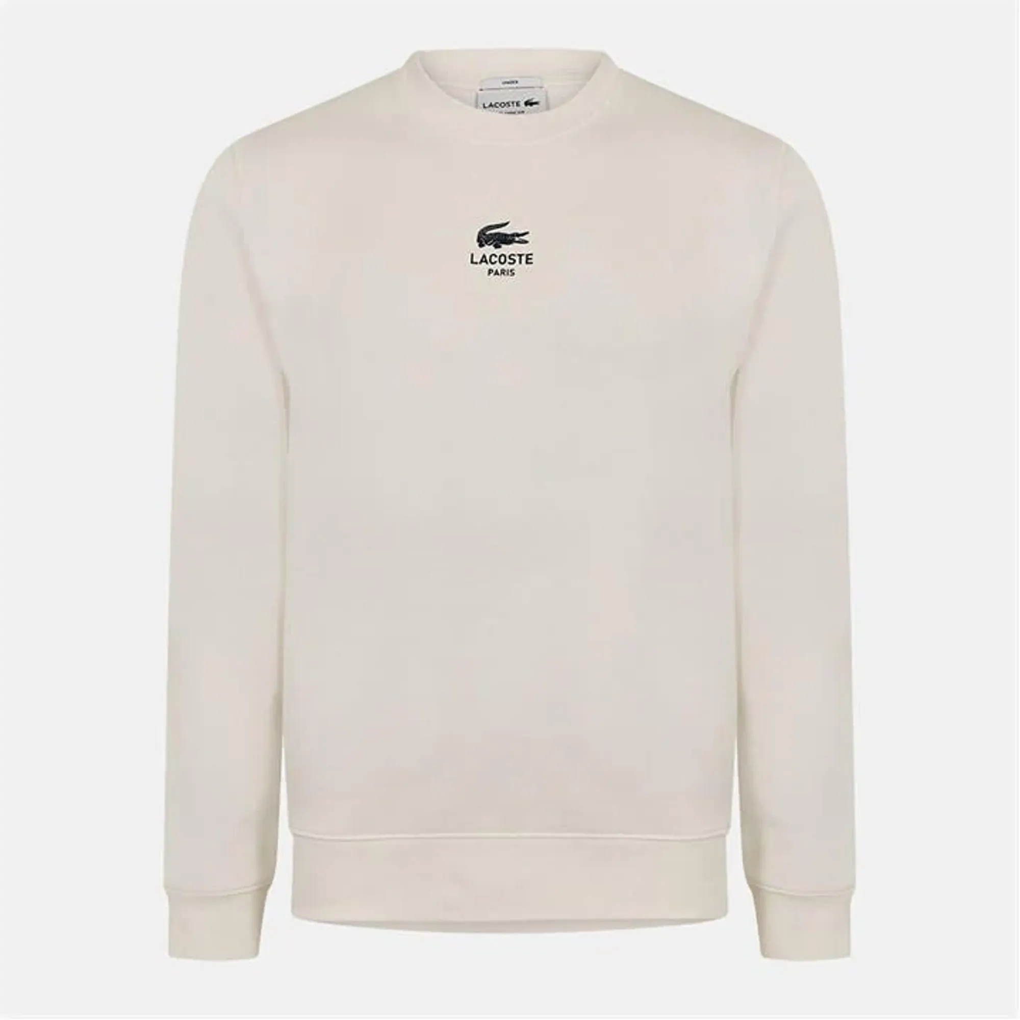 Lacoste Printed Fleece Sweatshirt - White