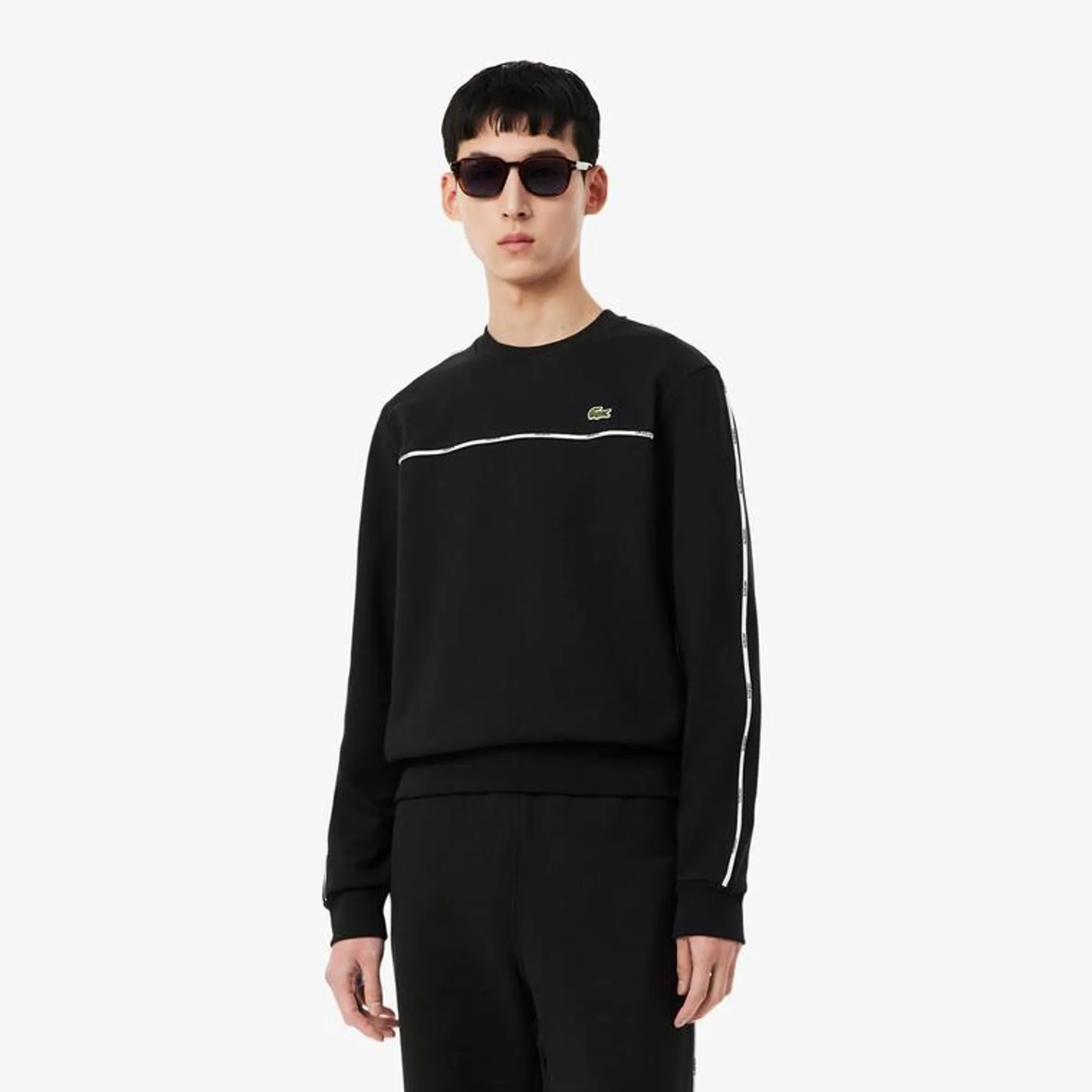 Lacoste Logo Trim Fleece Sweatshirt - Noir
