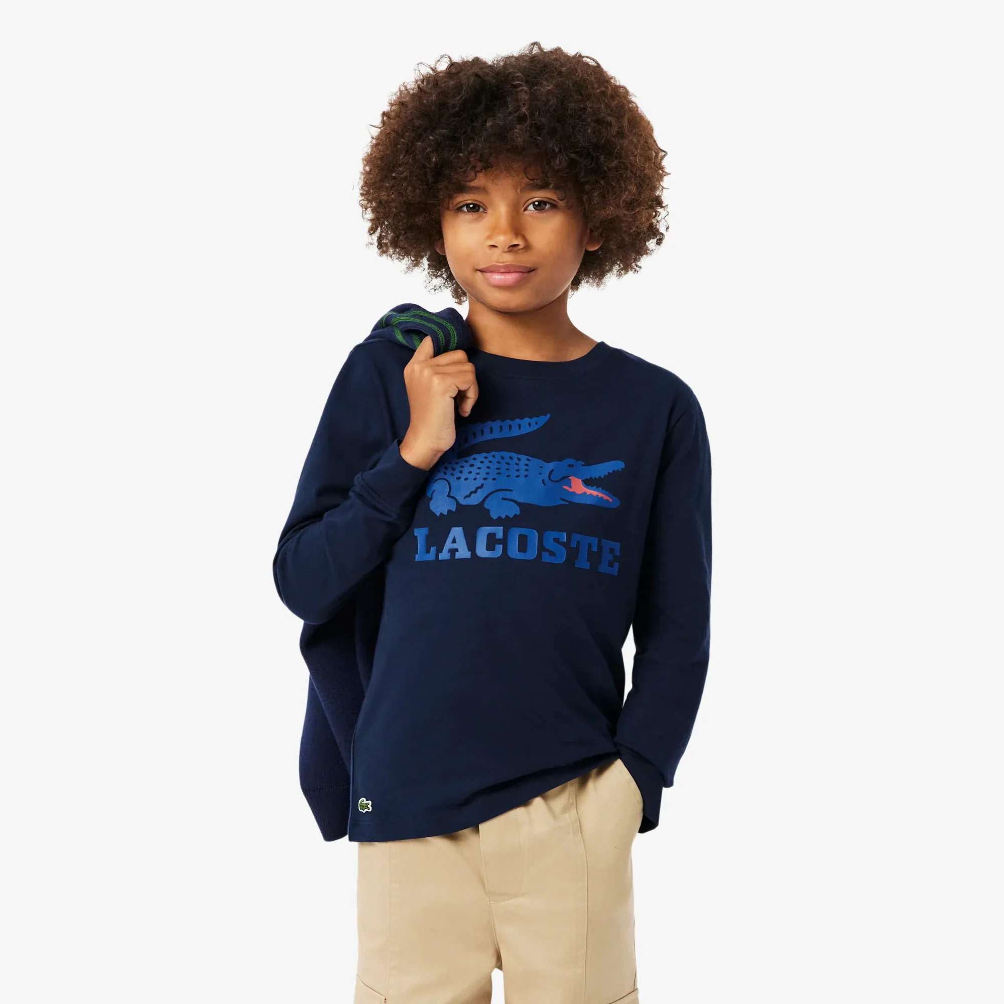 Lacoste Crocodile Print Fleece Sweatshirt    - Midnight Blue