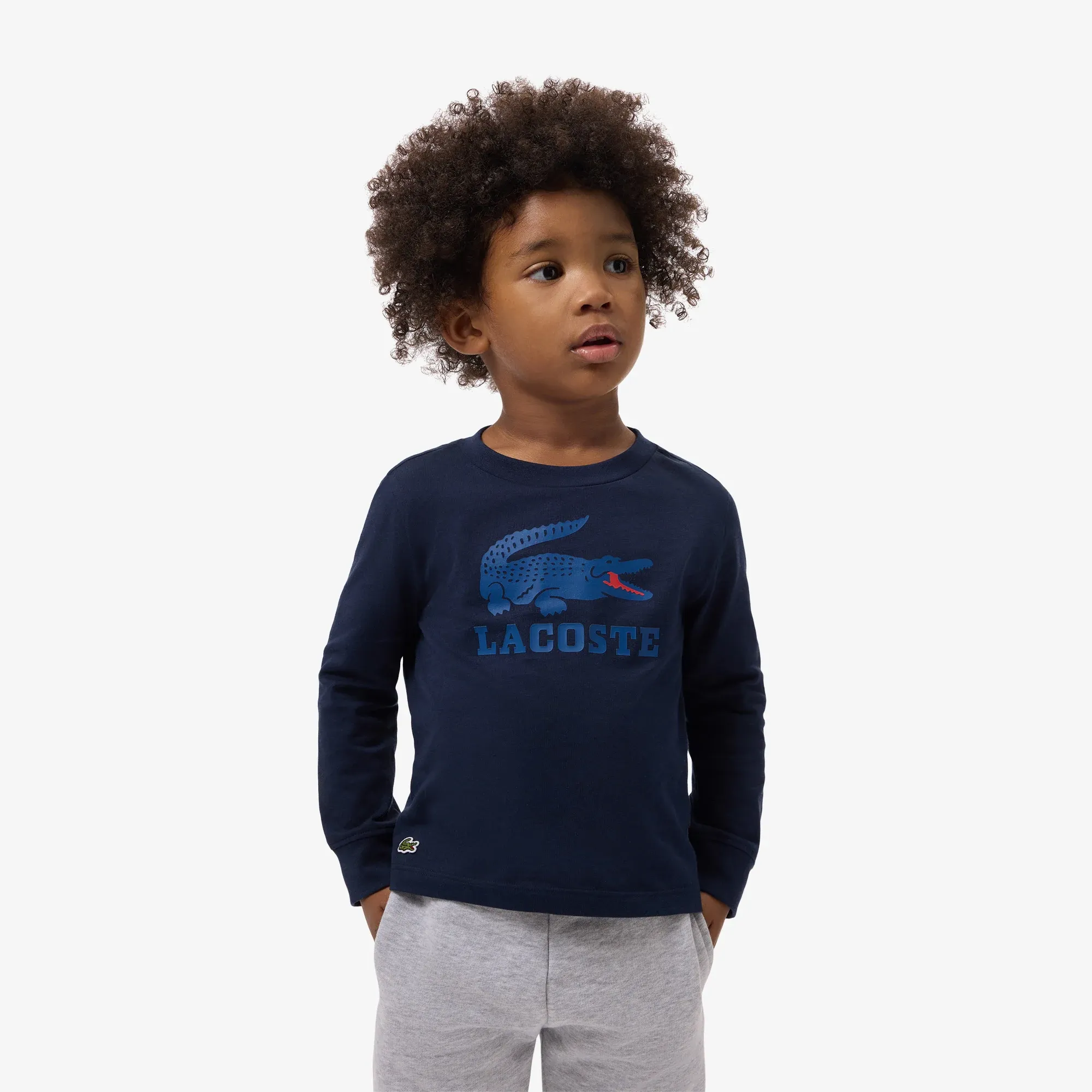 Lacoste Crocodile Print Fleece Sweatshirt    - Midnight Blue