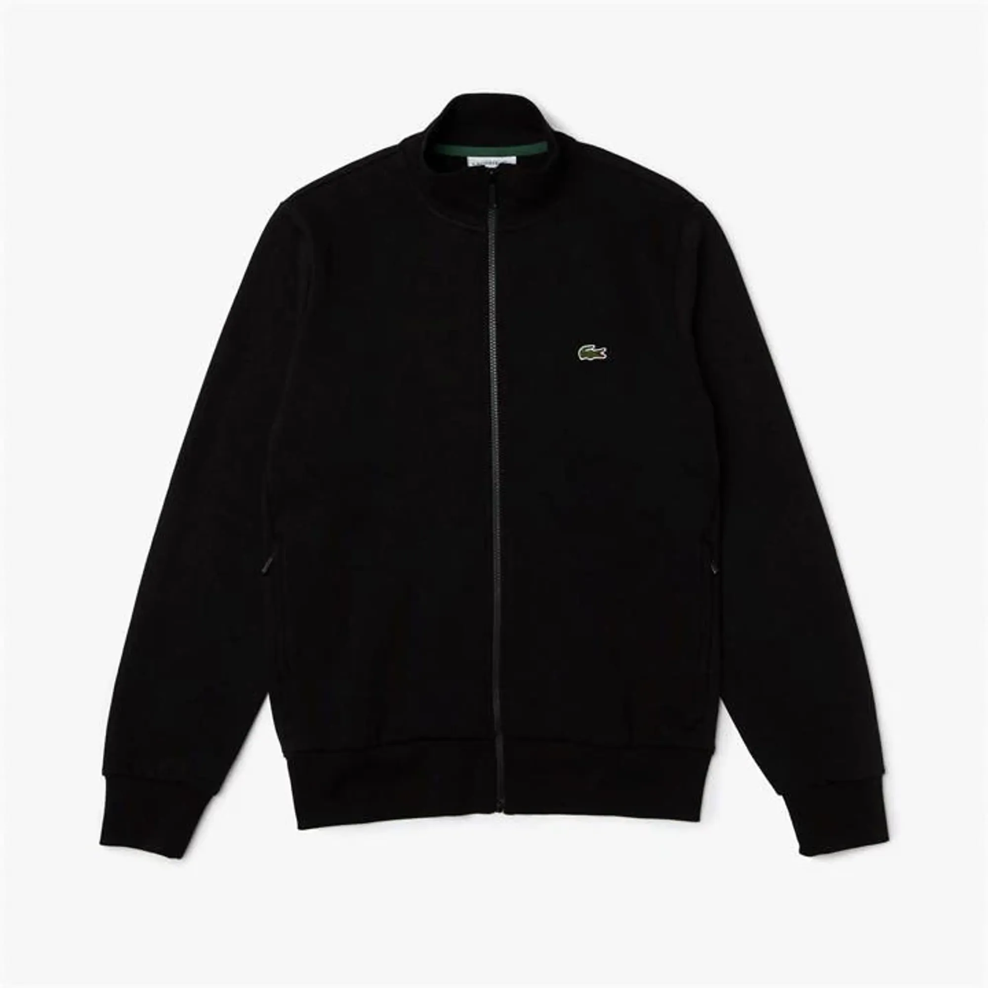 Lacoste Zip-Up High Neck Fleece Sweatshirt - Noir