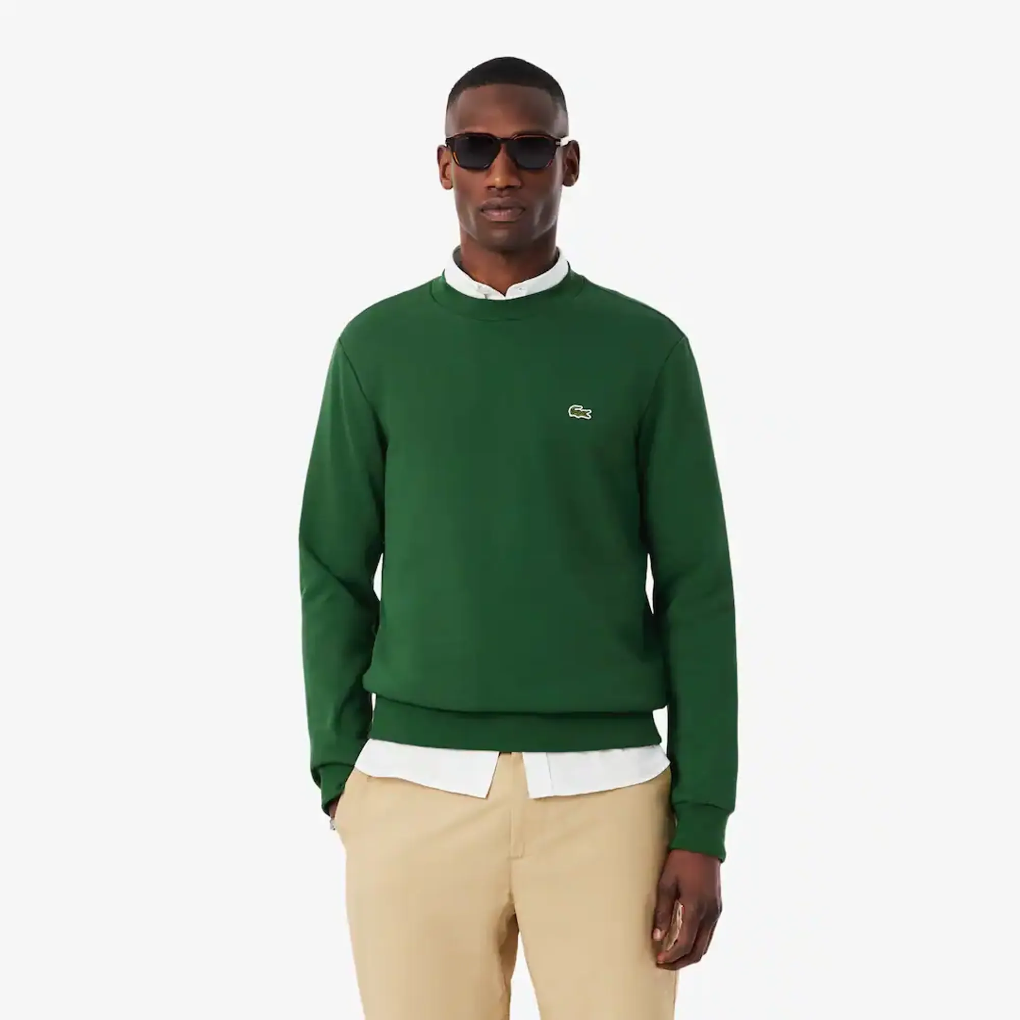 Lacoste Fleece Crew Neck Sweatshirt - Pine Green