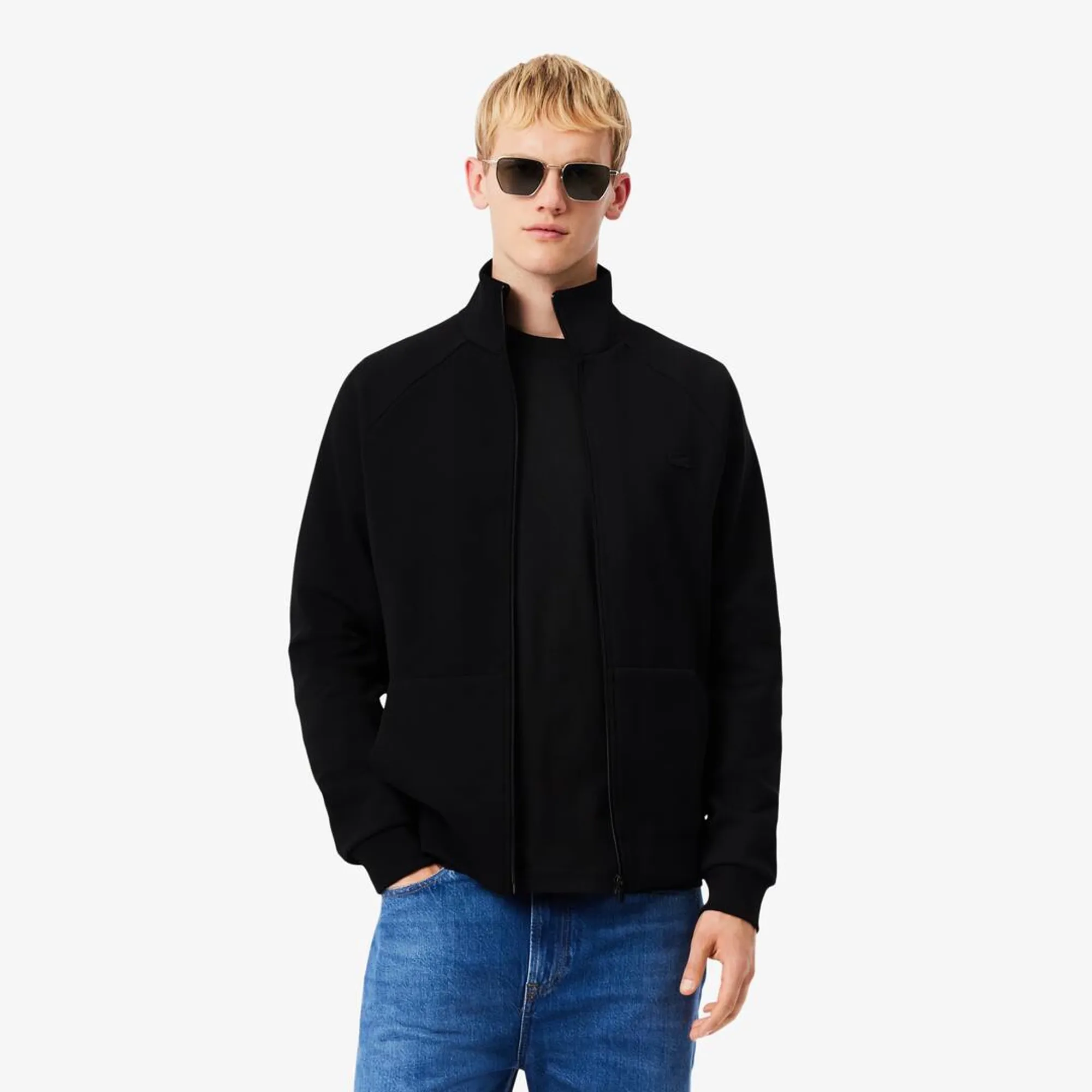 Lacoste Double Face Jersey Zipped Sweatshirt - Noir