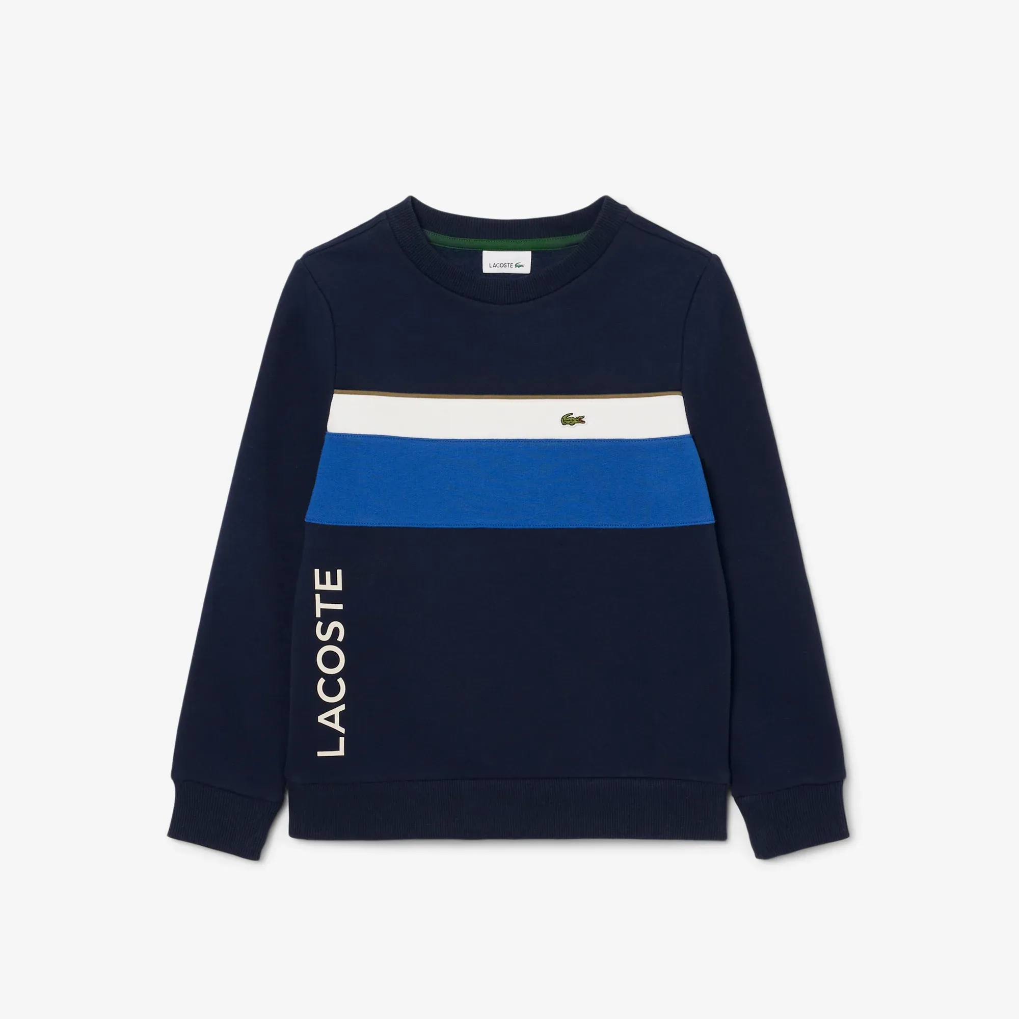 Lacoste Colour-Block Fleece Sweatshirt - Navy Blue / Khaki Green / White / Blue