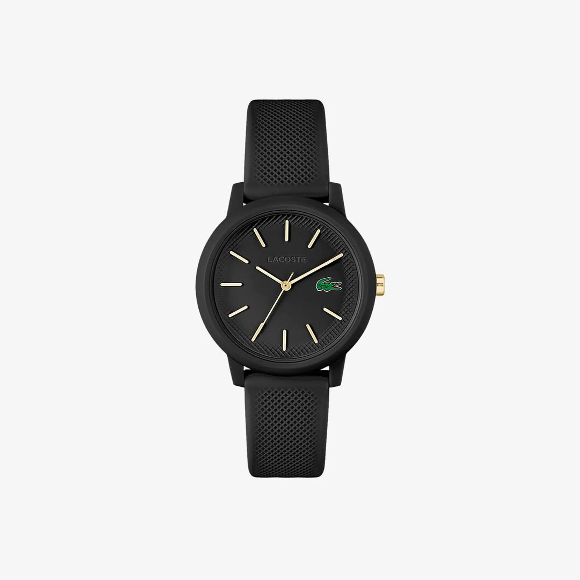 Women's Lacoste.12.12 Black Silicone Strap Watch - Colour
