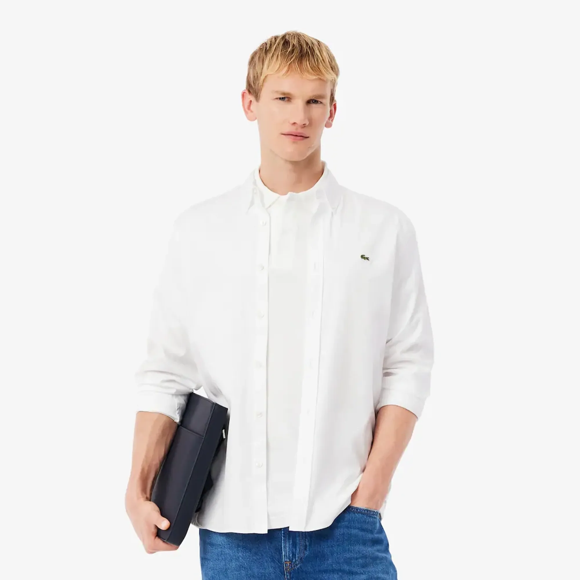 Lacoste Regular Fit Cotton Shirt - White