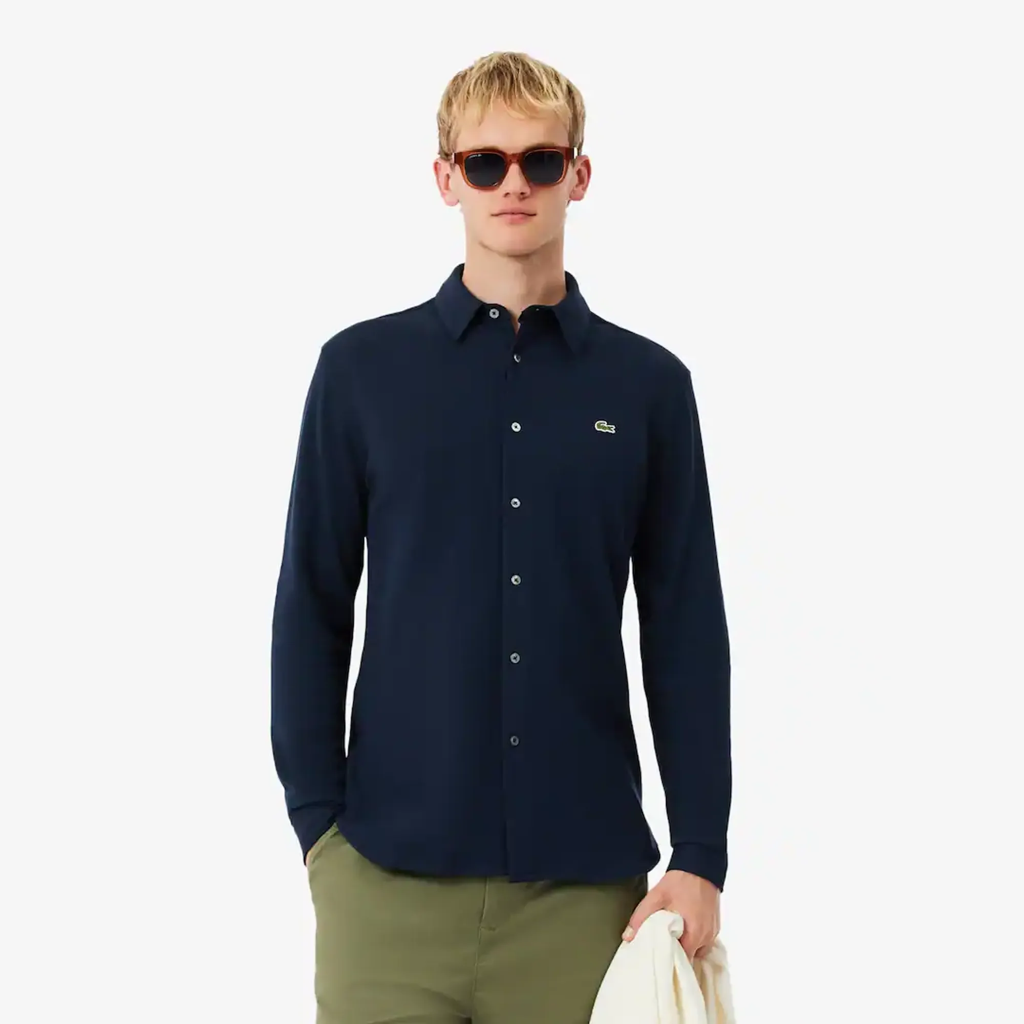 Lacoste Slim Fit Cotton Piqué Shirt - Midnight Blue