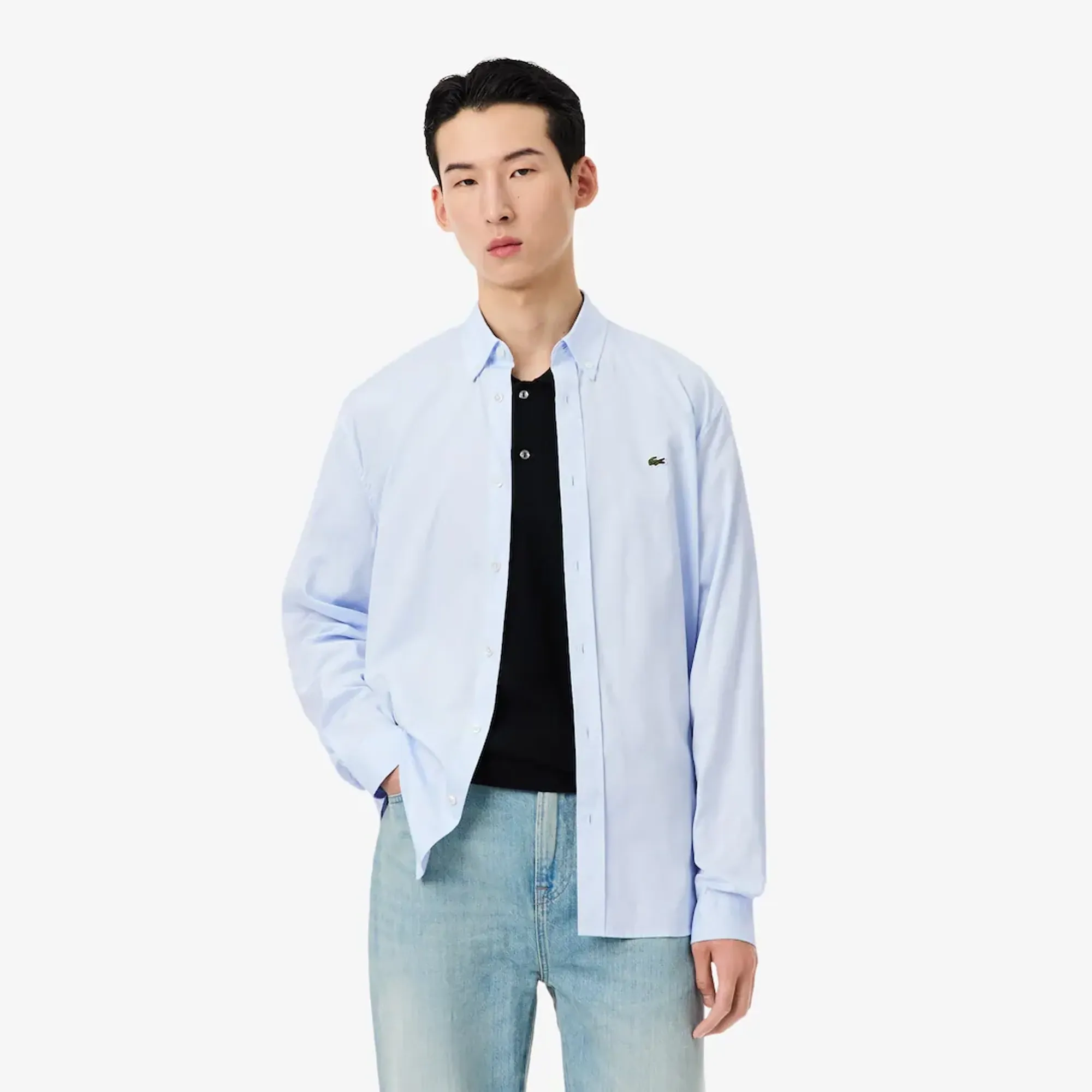Lacoste Regular Fit Cotton Shirt - Pale Blue