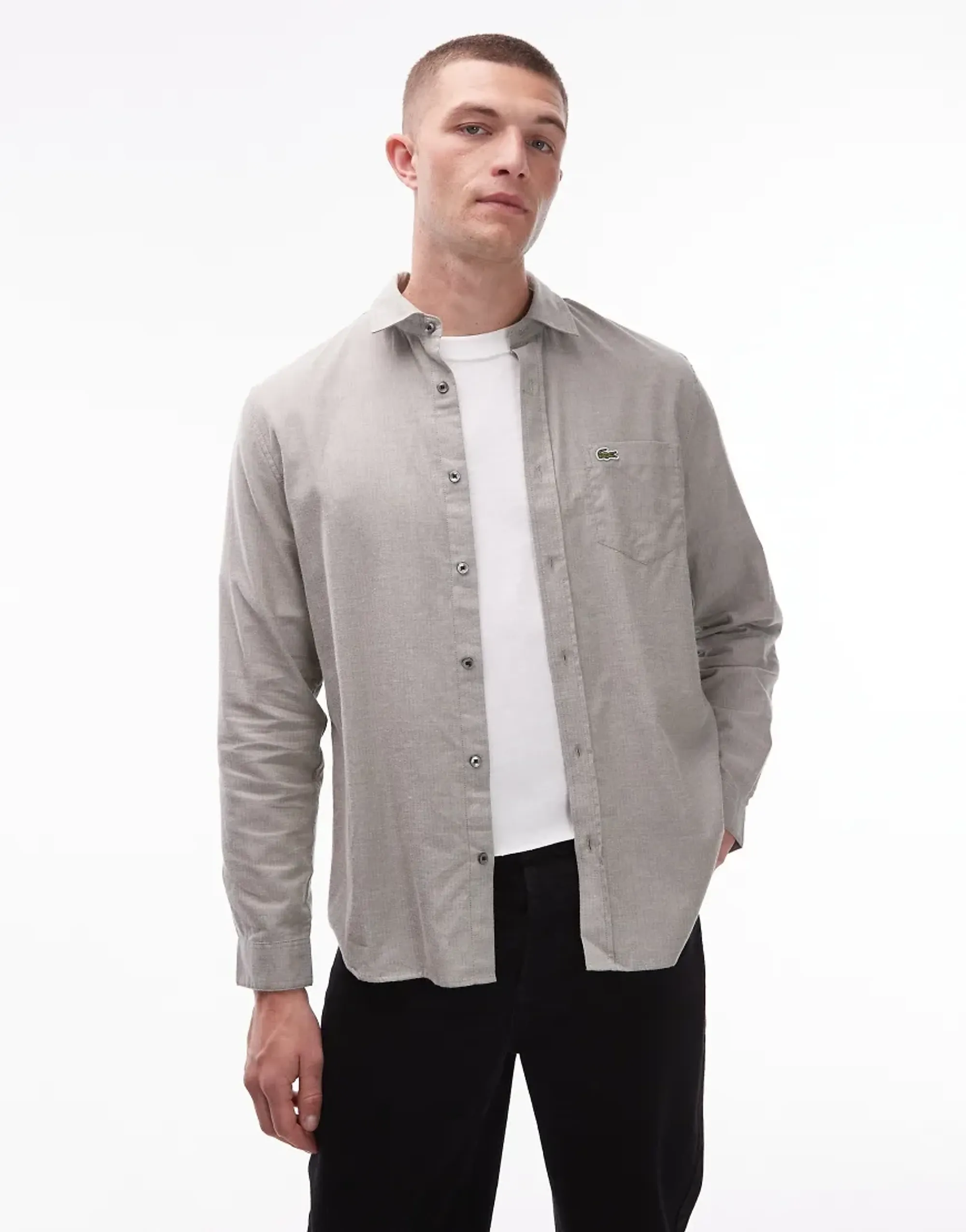 Lacoste Regular Fit Cotton Shirt - Green / White