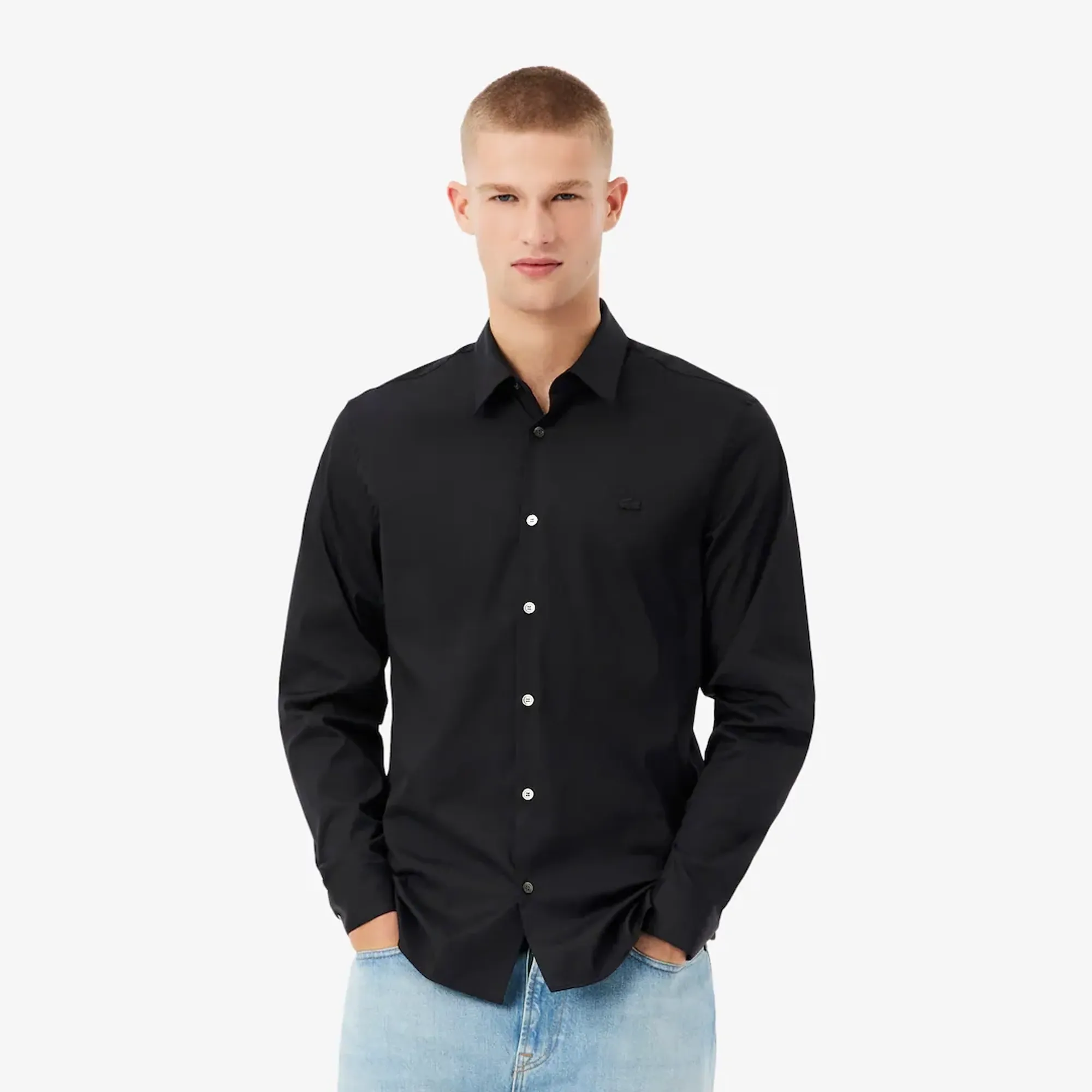Lacoste Slim Fit Stretch Poplin Shirt - Noir