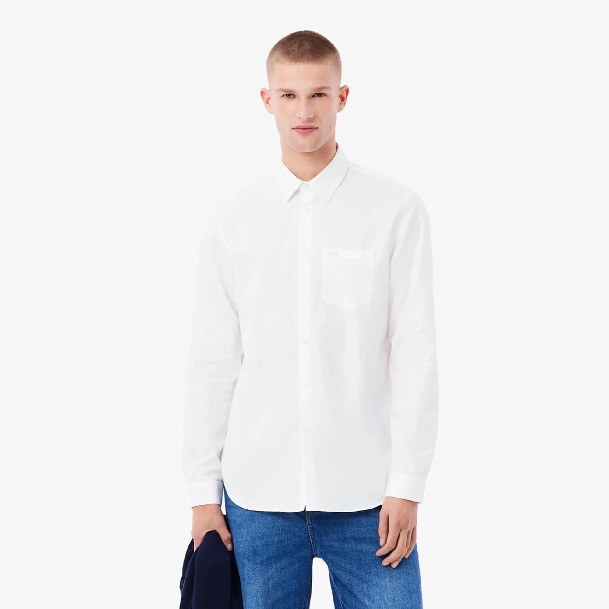 Lacoste Regular Fit Cotton Poplin Shirt - White